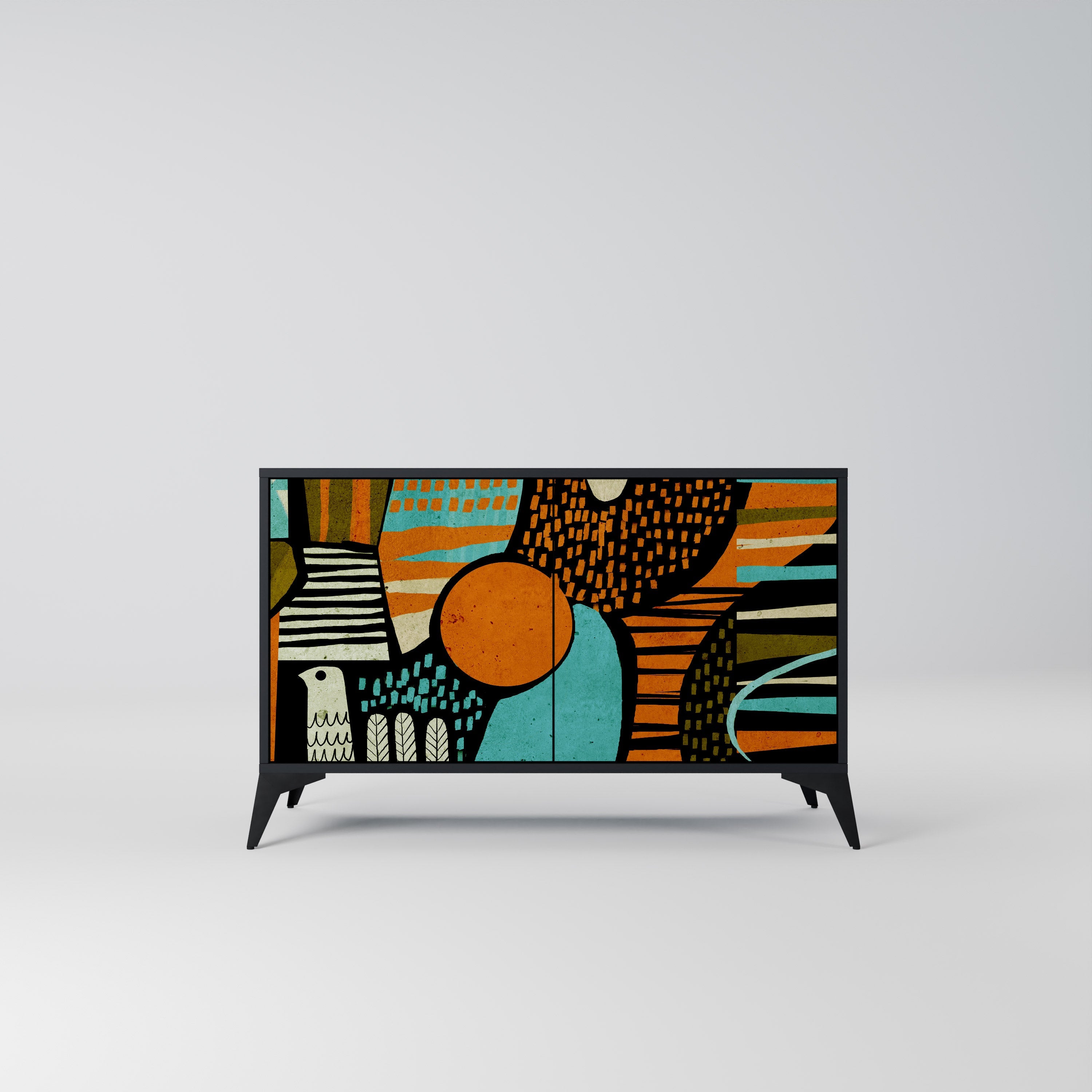 GEODE GLIMMER 2-Door Sideboard in Black Finish