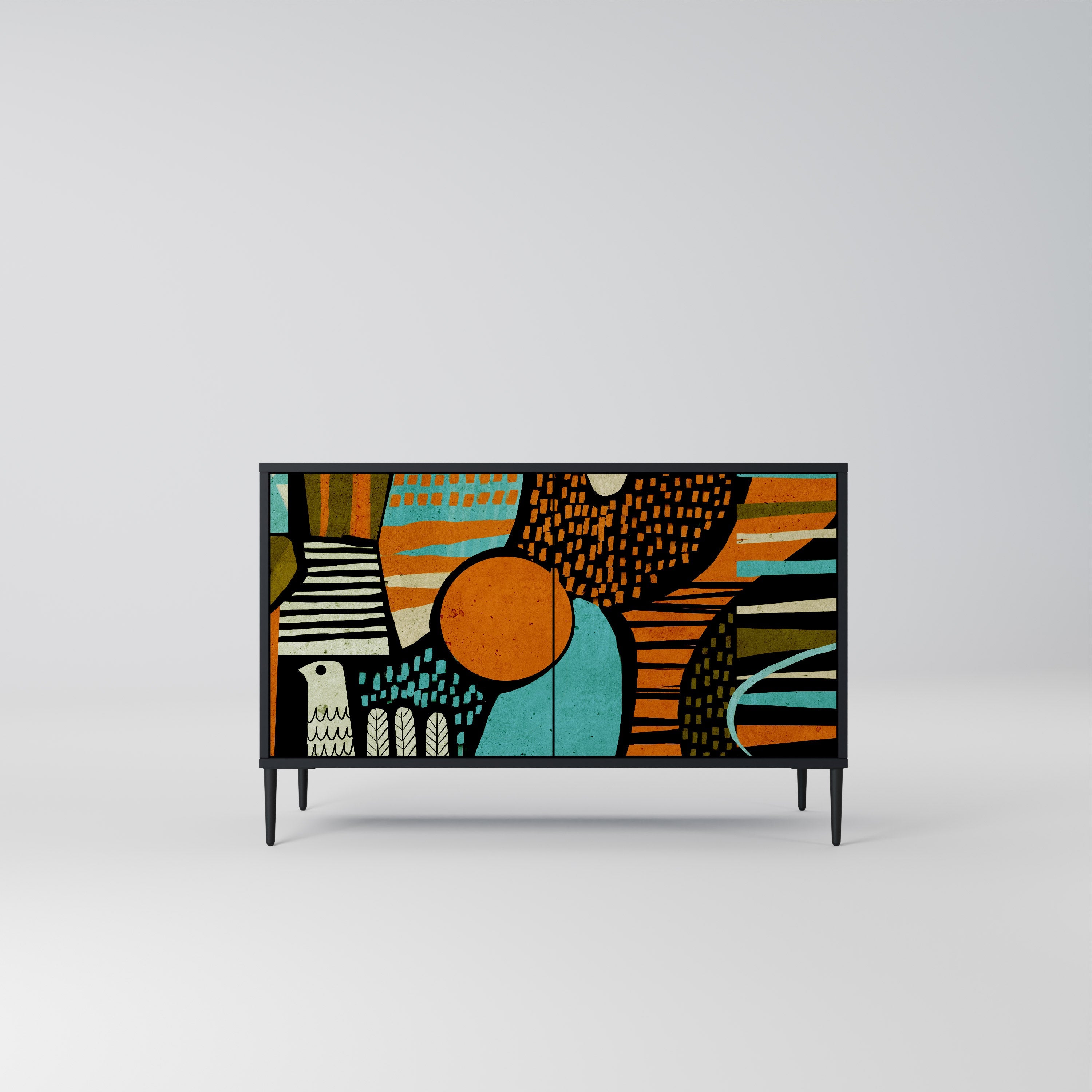 GEODE GLIMMER 2-Door Sideboard in Black Finish