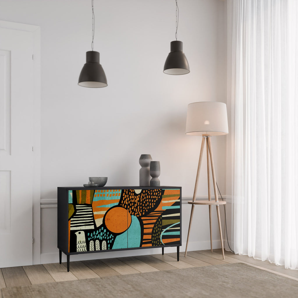Buffet 2 portes GEODE GLIMMER finition noire