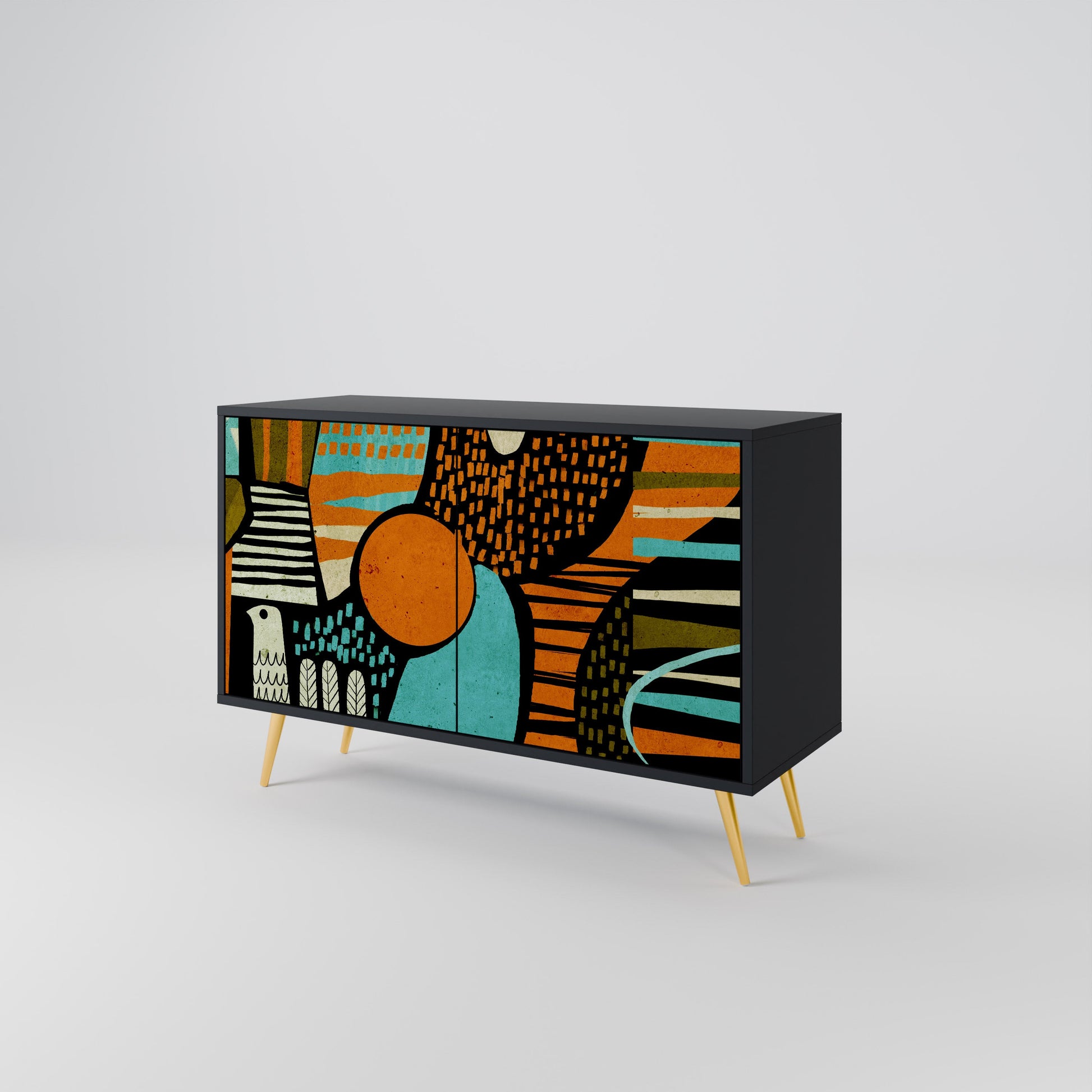 Buffet 2 portes GEODE GLIMMER finition noire