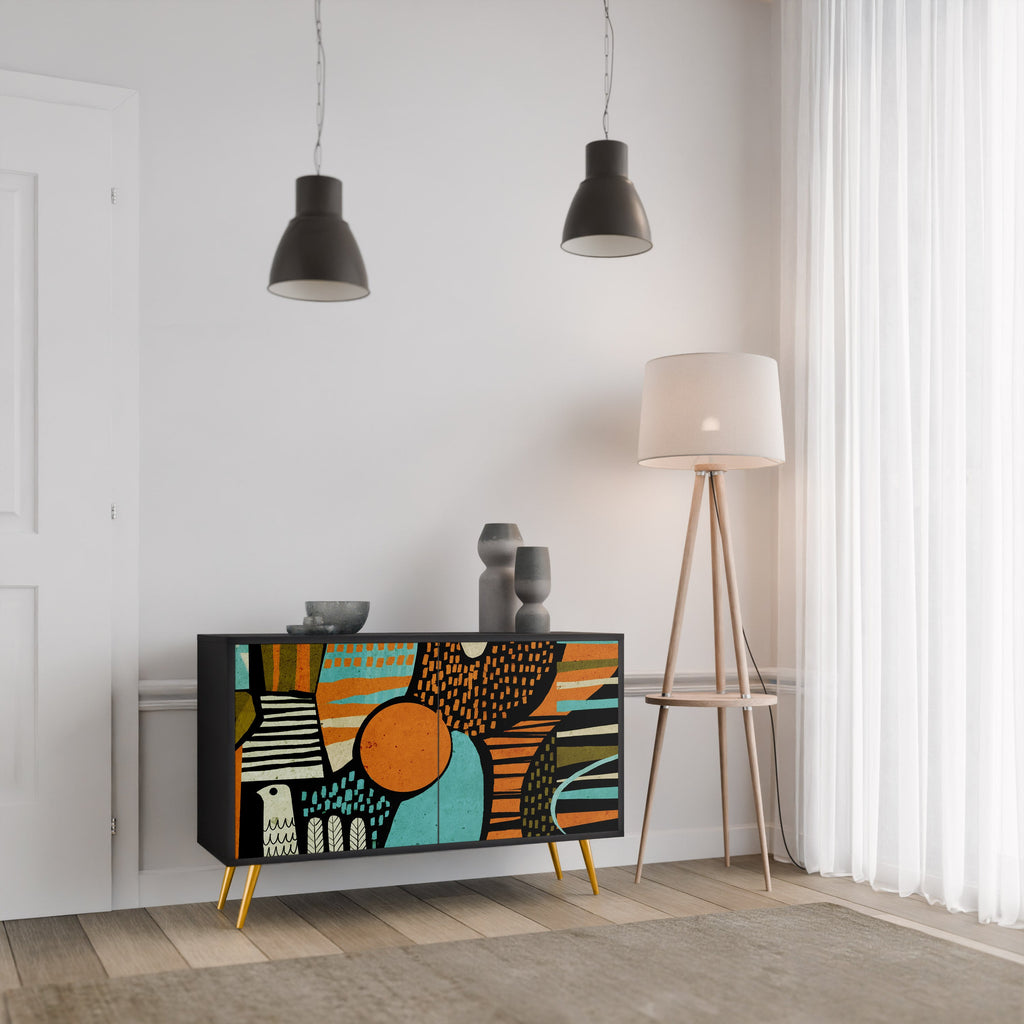 Buffet 2 portes GEODE GLIMMER finition noire