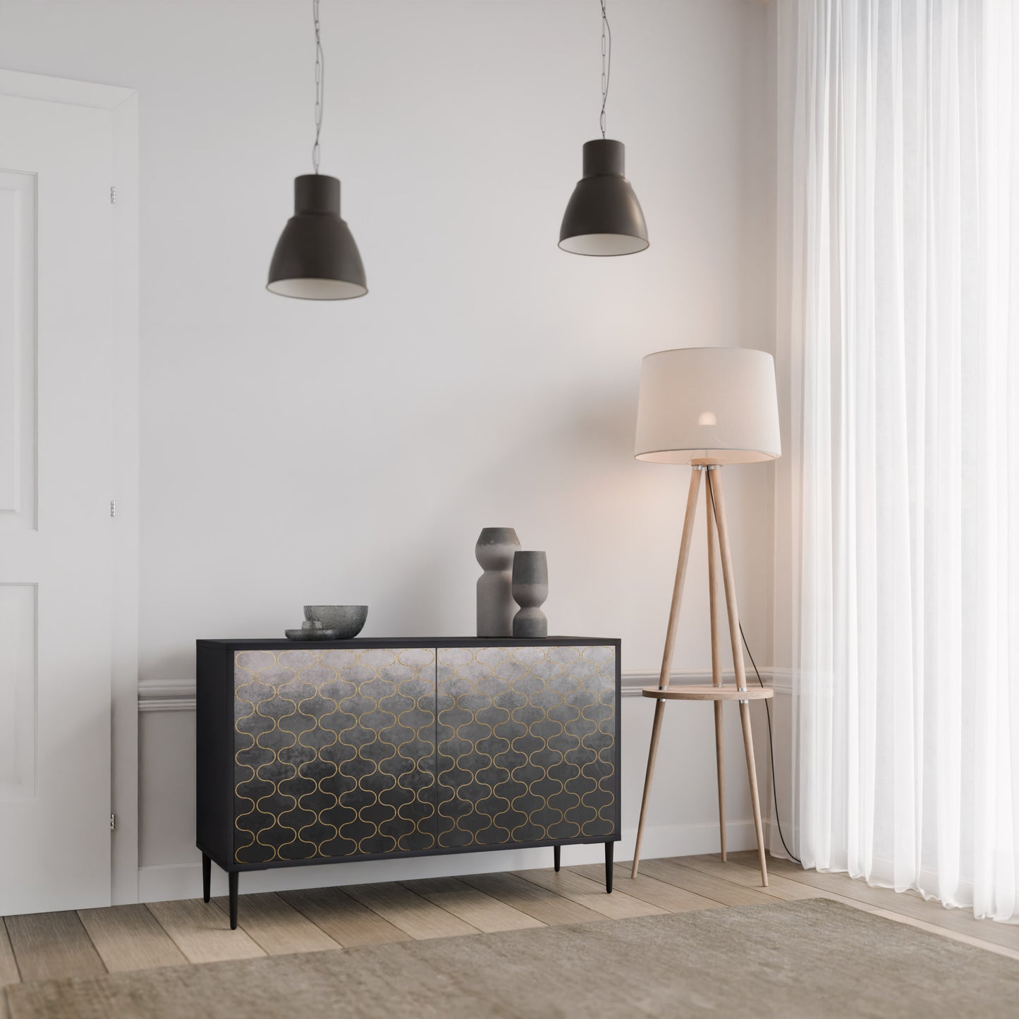TESSELATED GRAYISH 2-Door Sideboard