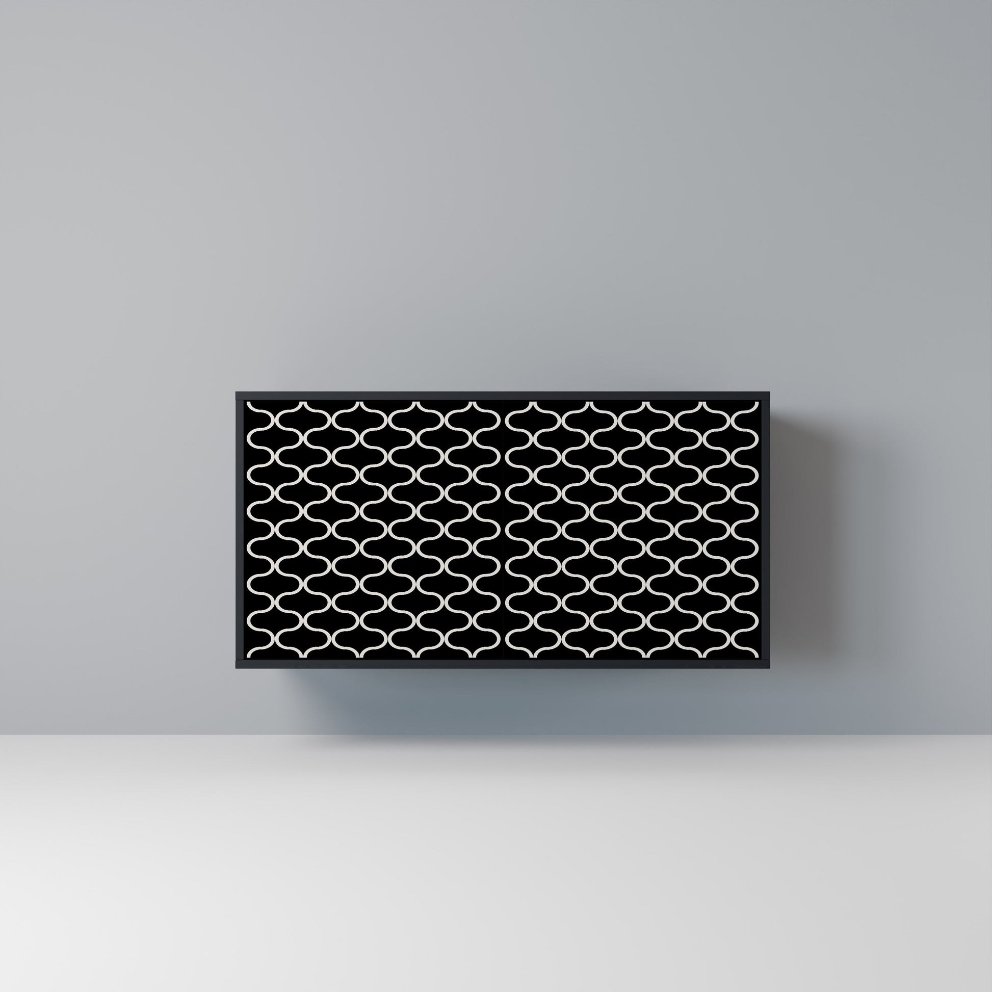 Buffet 2 portes TESSELATED BLACKNESS en finition noire
