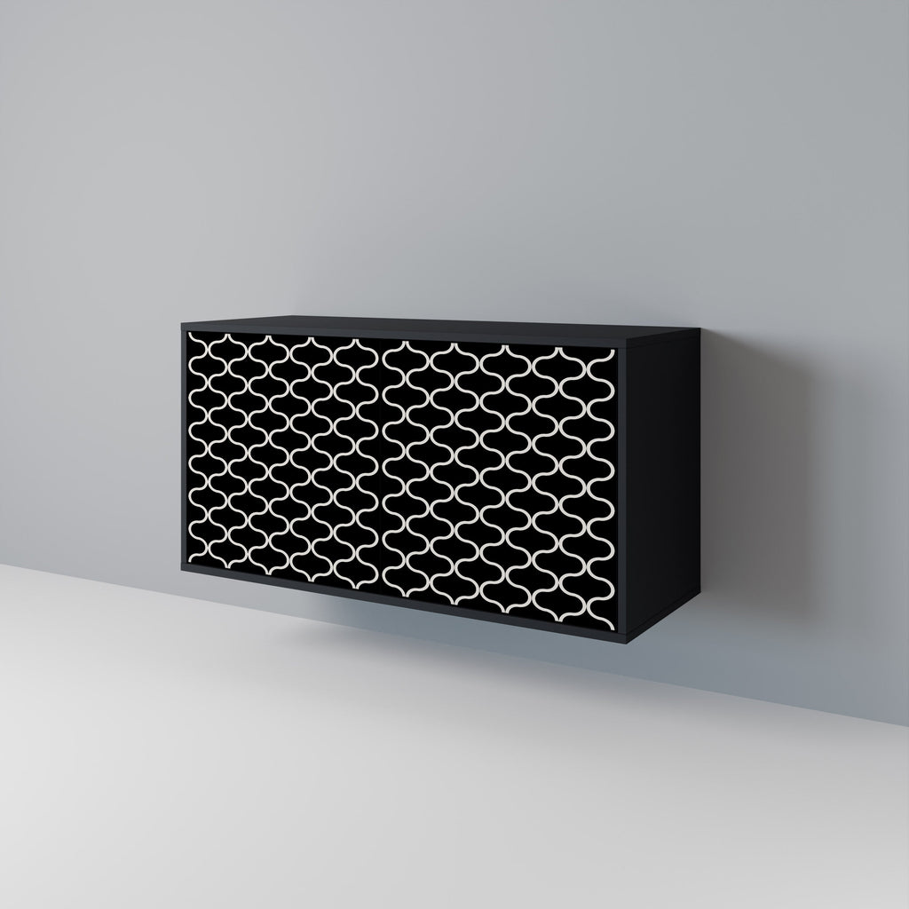 Buffet 2 portes TESSELATED BLACKNESS en finition noire
