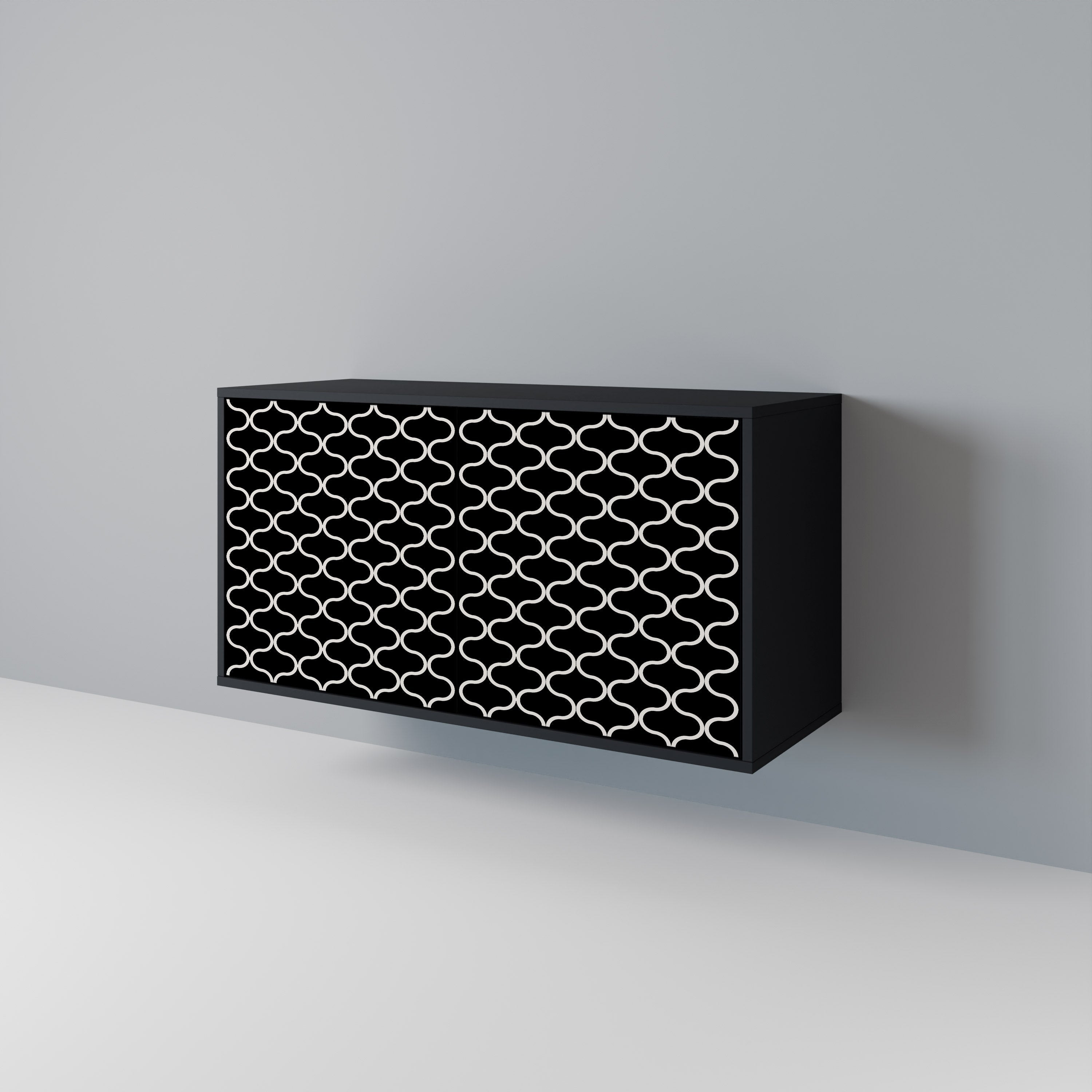 TESSELATED BLACKNESS 2-Door Sideboard in Black Finish