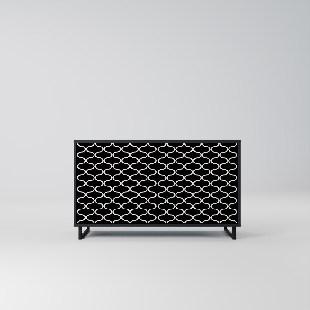 Buffet 2 portes TESSELATED BLACKNESS en finition noire