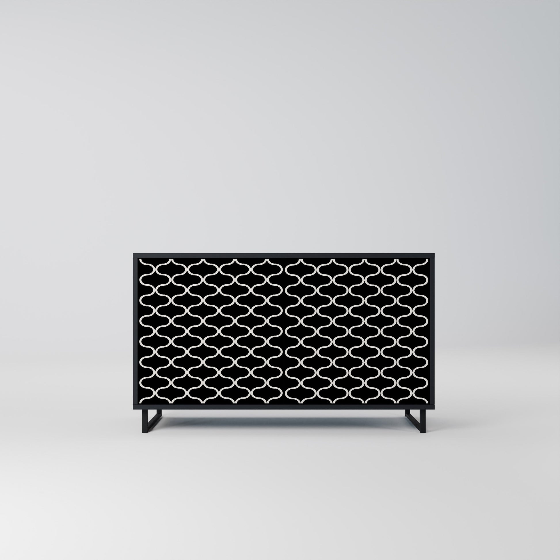 Buffet 2 portes TESSELATED BLACKNESS en finition noire