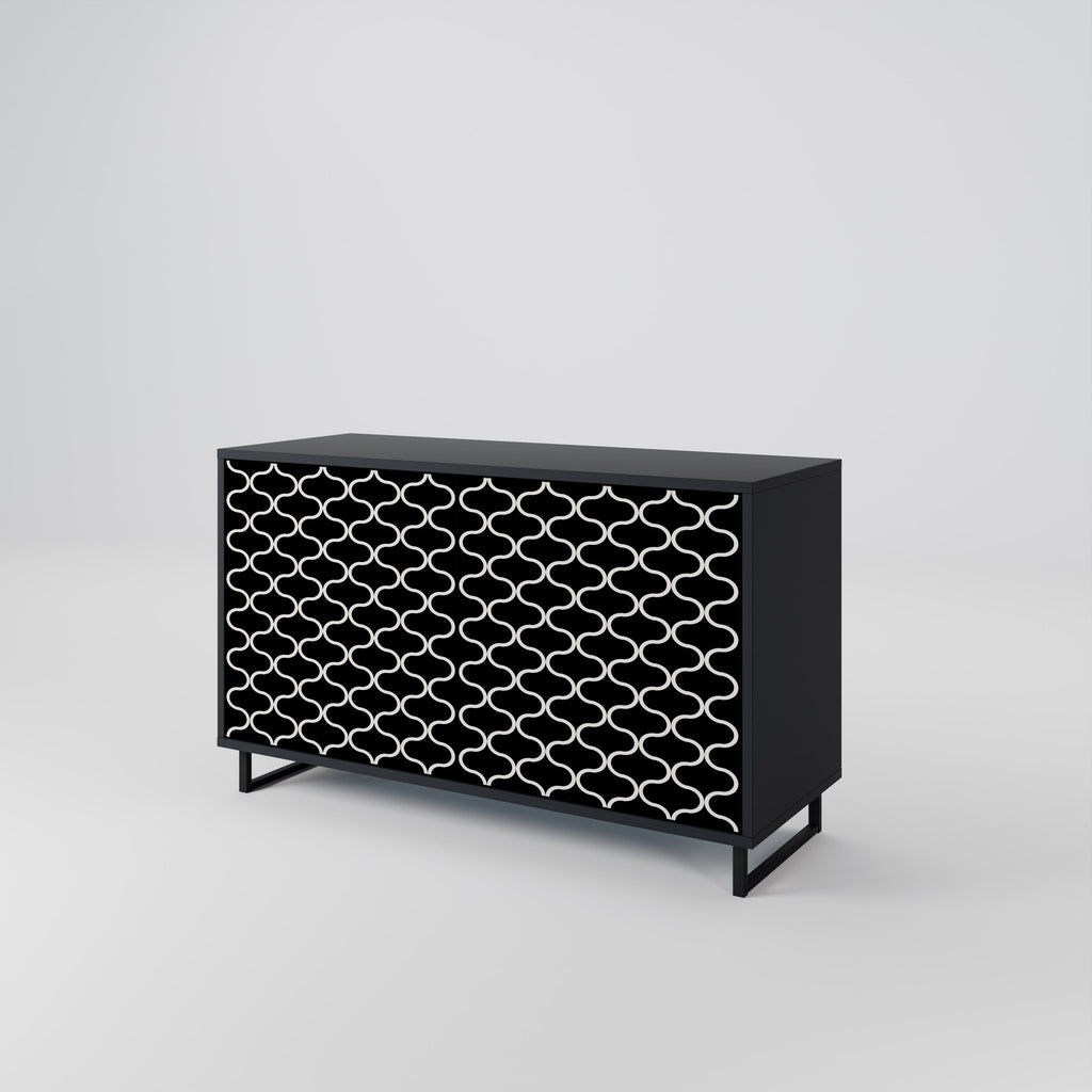 Buffet 2 portes TESSELATED BLACKNESS en finition noire