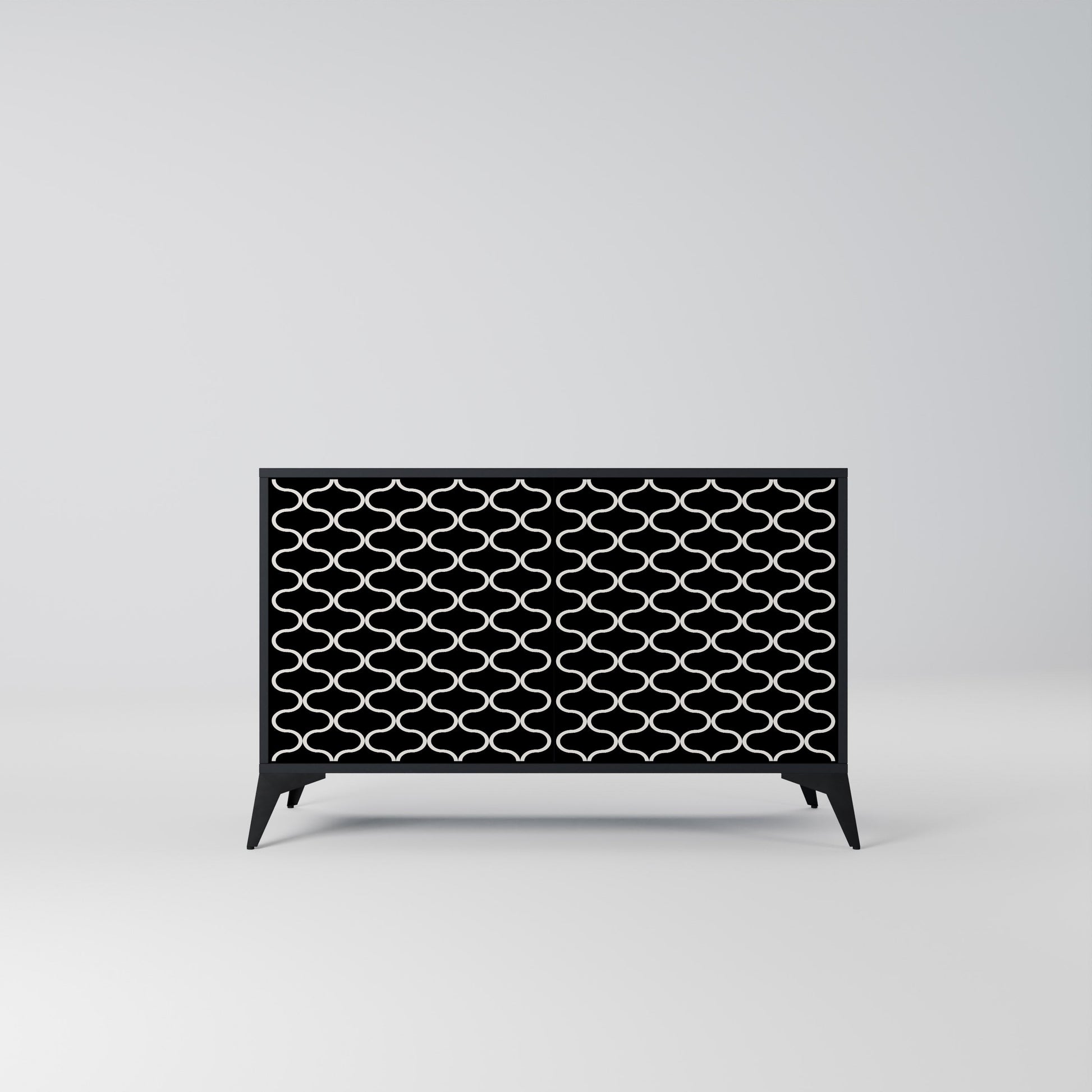 Buffet 2 portes TESSELATED BLACKNESS en finition noire