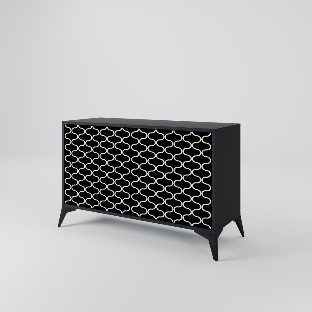 Buffet 2 portes TESSELATED BLACKNESS en finition noire