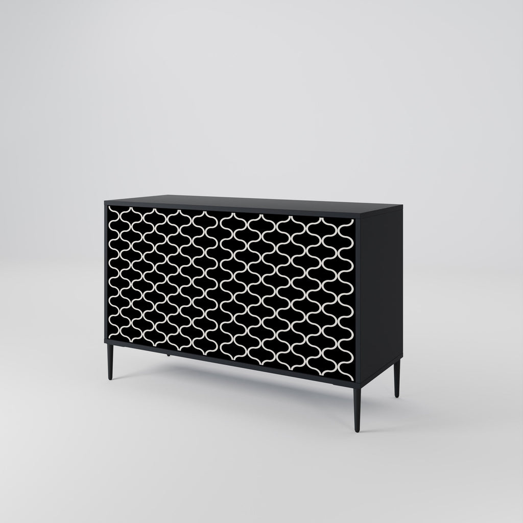 Buffet 2 portes TESSELATED BLACKNESS en finition noire