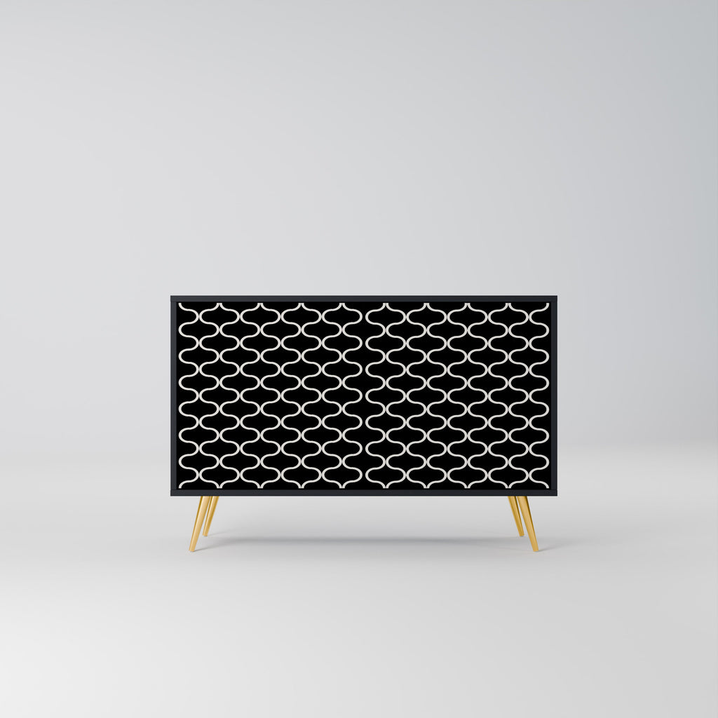 Buffet 2 portes TESSELATED BLACKNESS en finition noire
