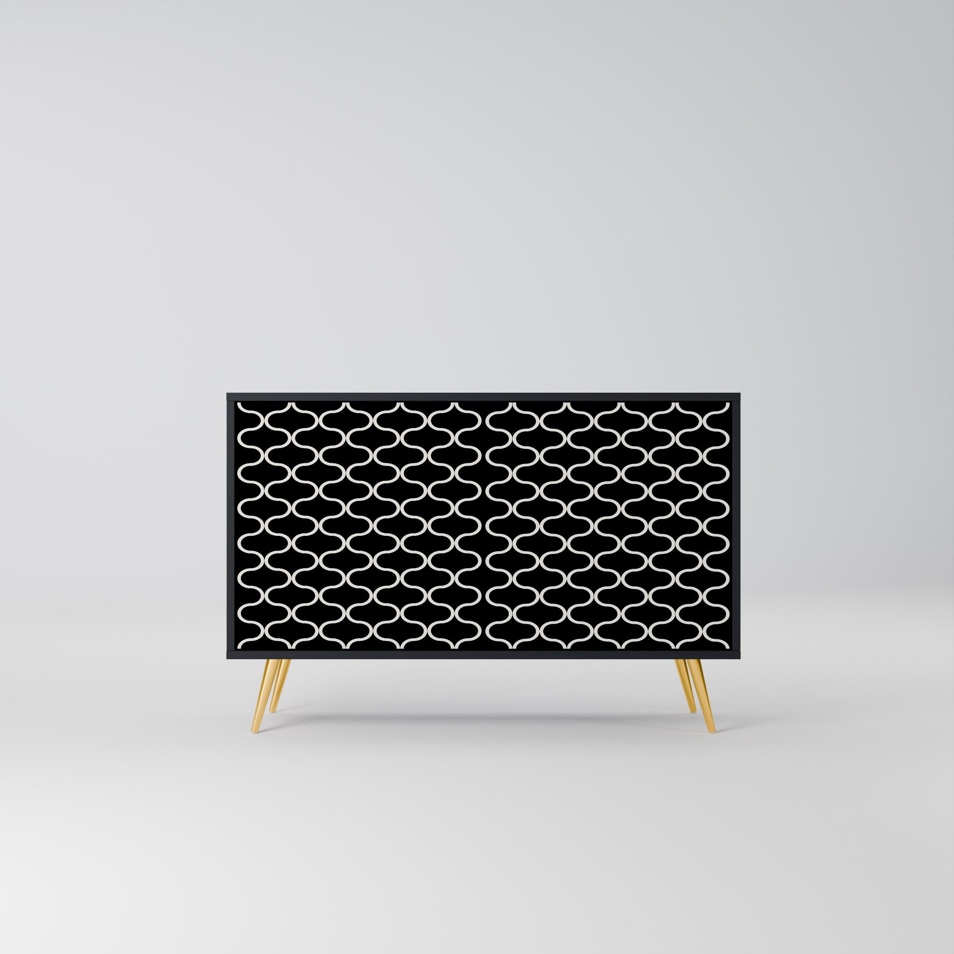 Buffet 2 portes TESSELATED BLACKNESS en finition noire