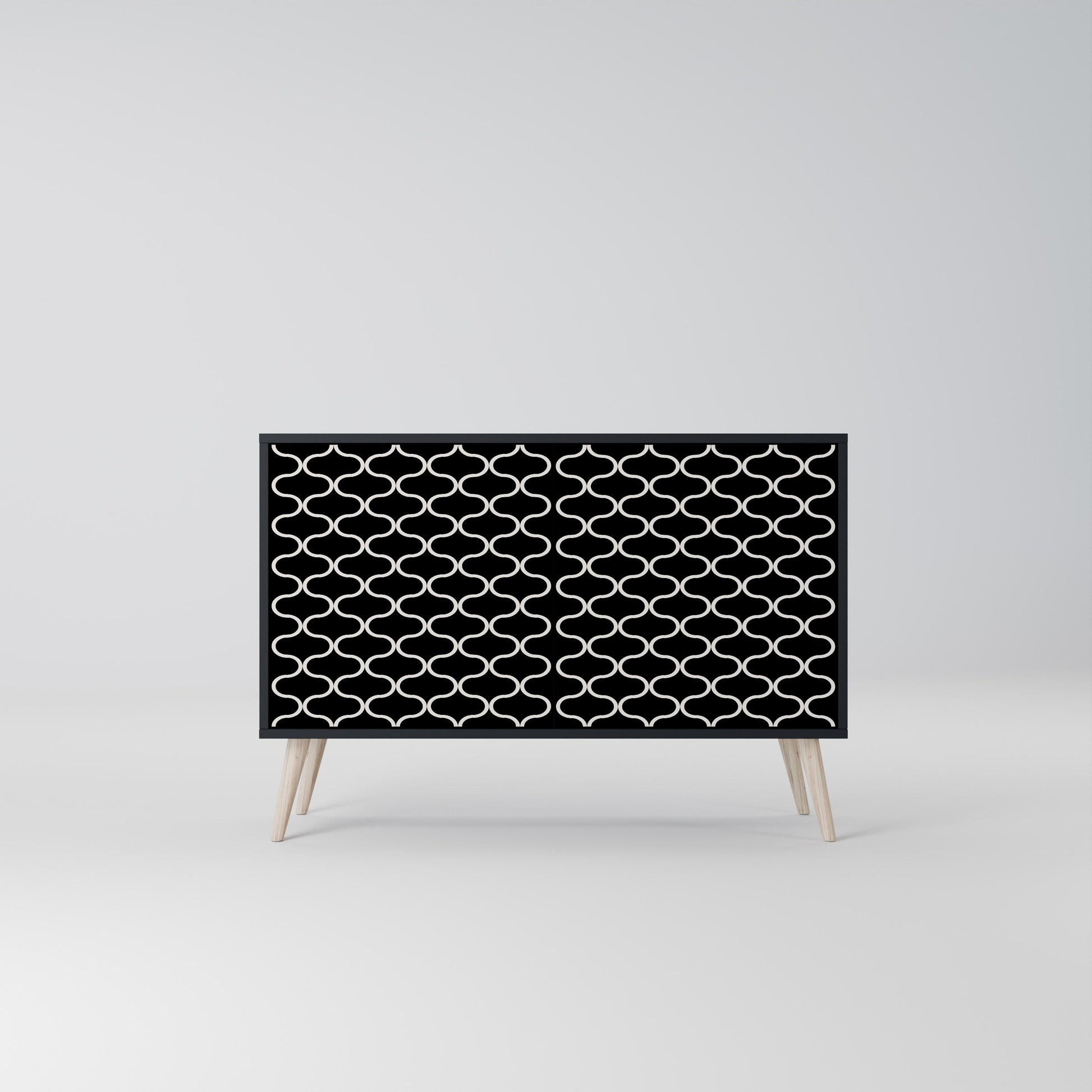 Buffet 2 portes TESSELATED BLACKNESS en finition noire