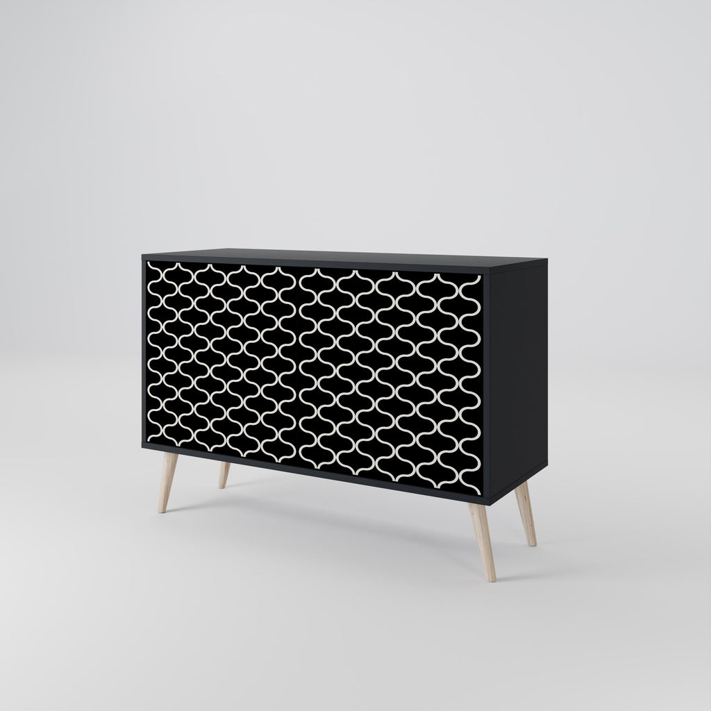 Buffet 2 portes TESSELATED BLACKNESS en finition noire