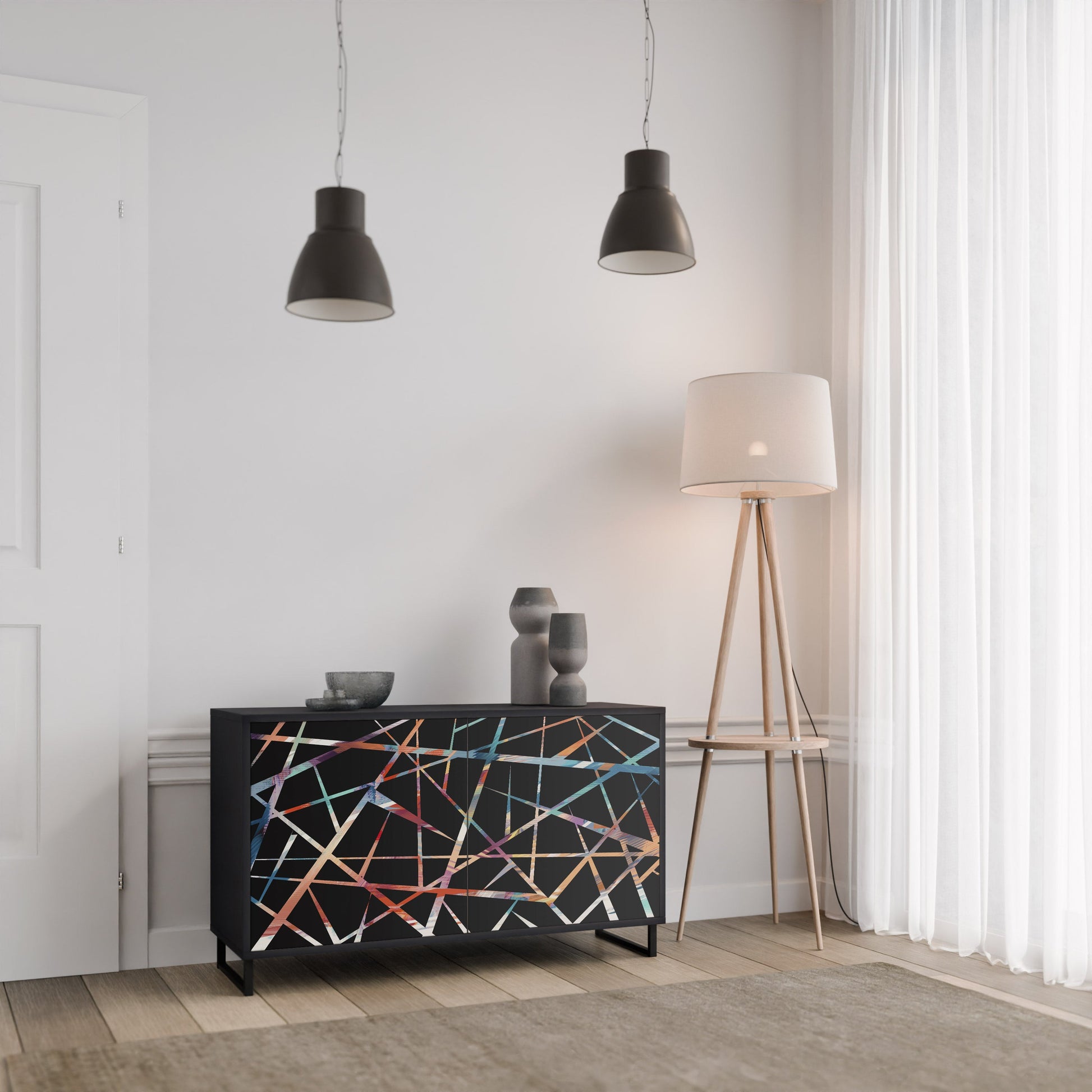 Buffet 2 portes POLYGON VERVE finition noire