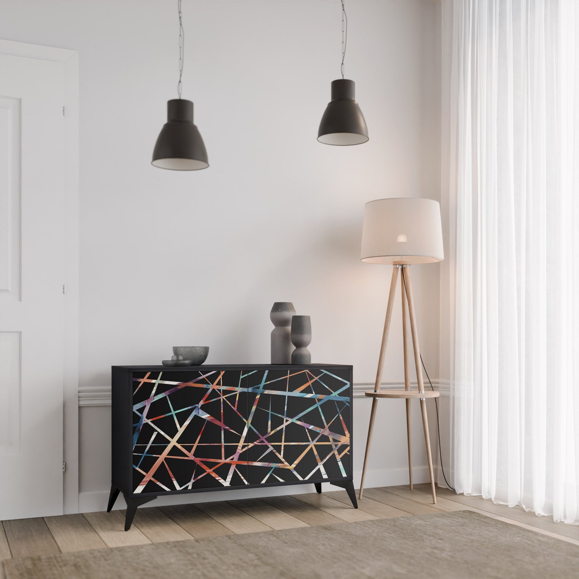 Buffet 2 portes POLYGON VERVE finition noire