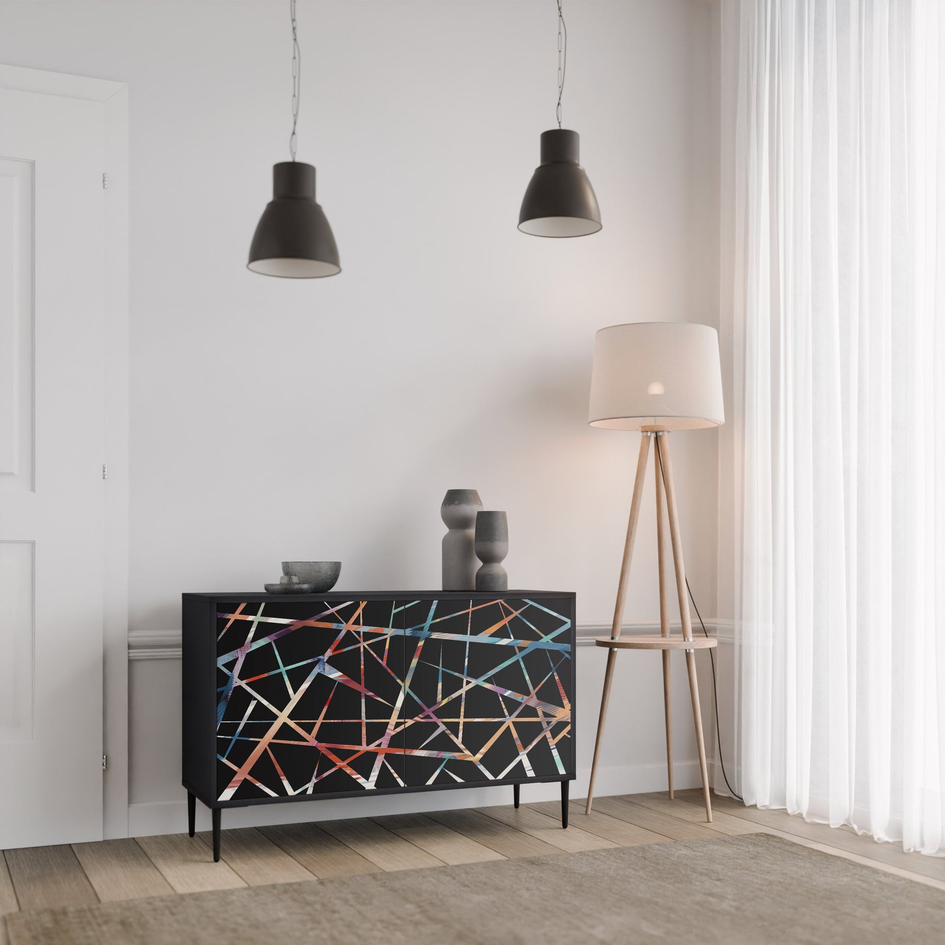 Buffet 2 portes POLYGON VERVE finition noire