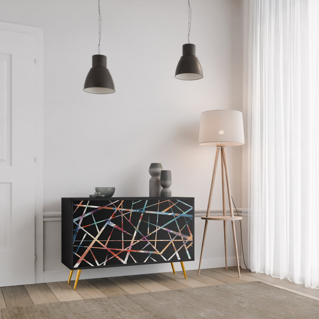 Buffet 2 portes POLYGON VERVE finition noire