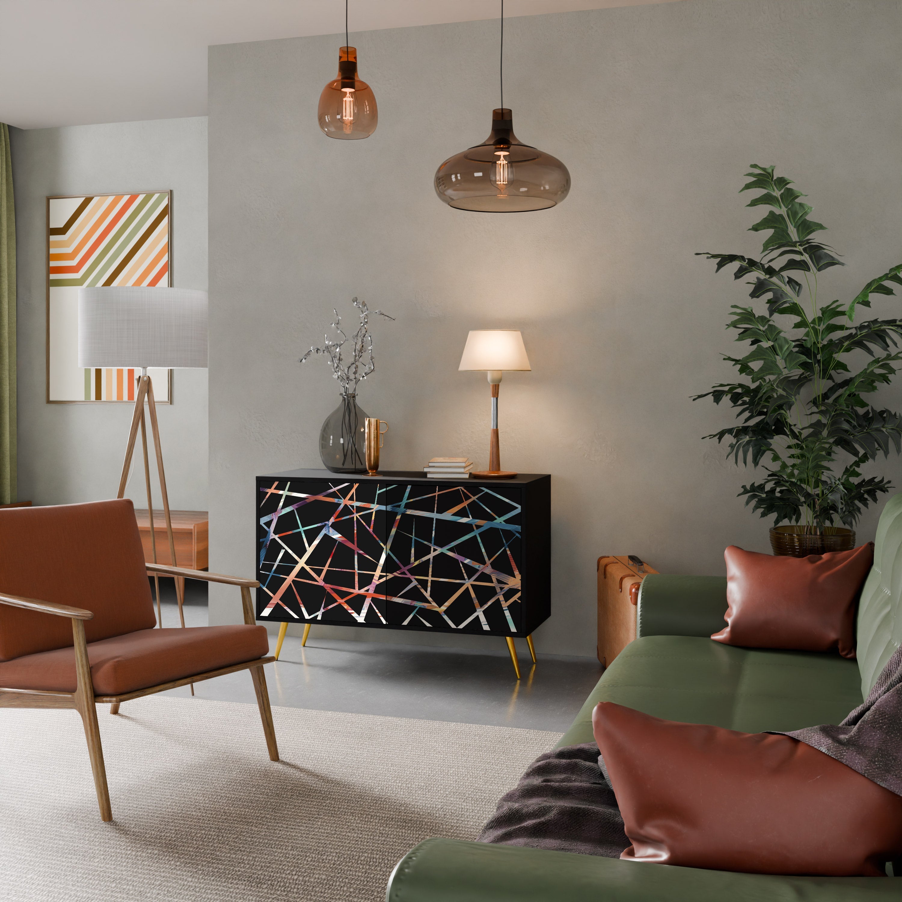 POLYGON VERVE 2-Door Sideboard in Black Finish