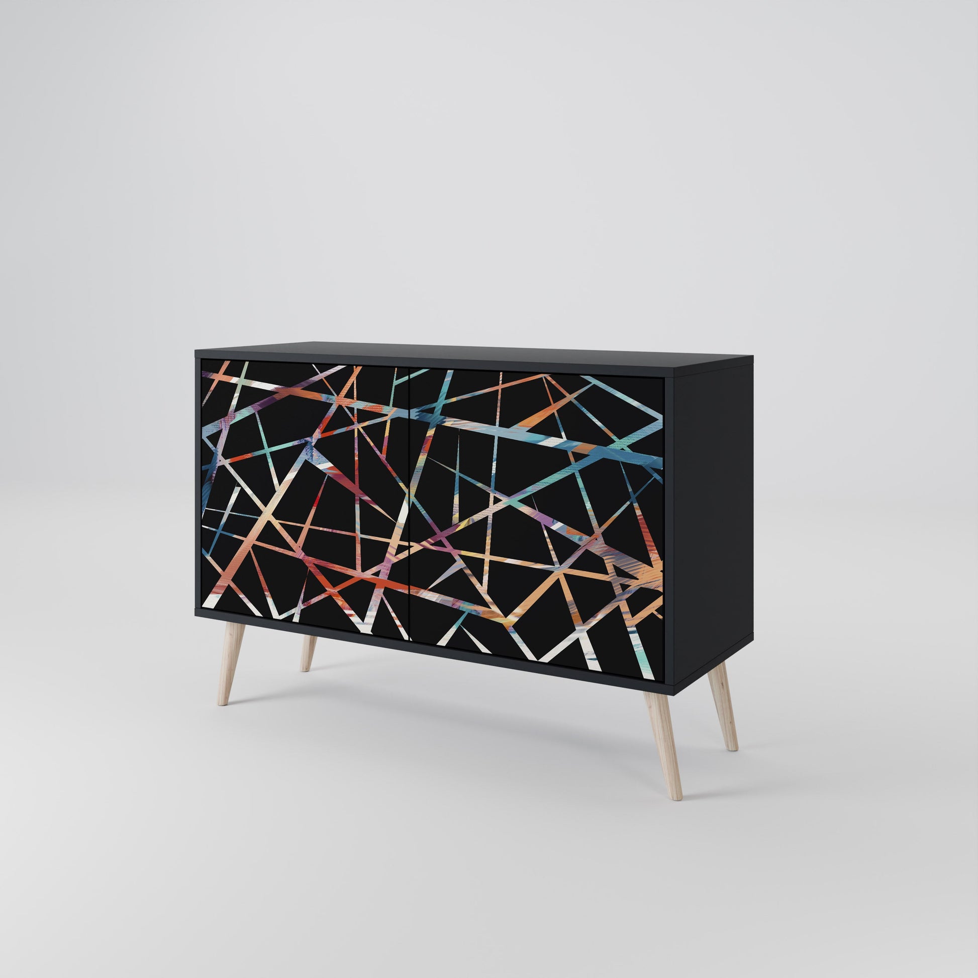Buffet 2 portes POLYGON VERVE finition noire