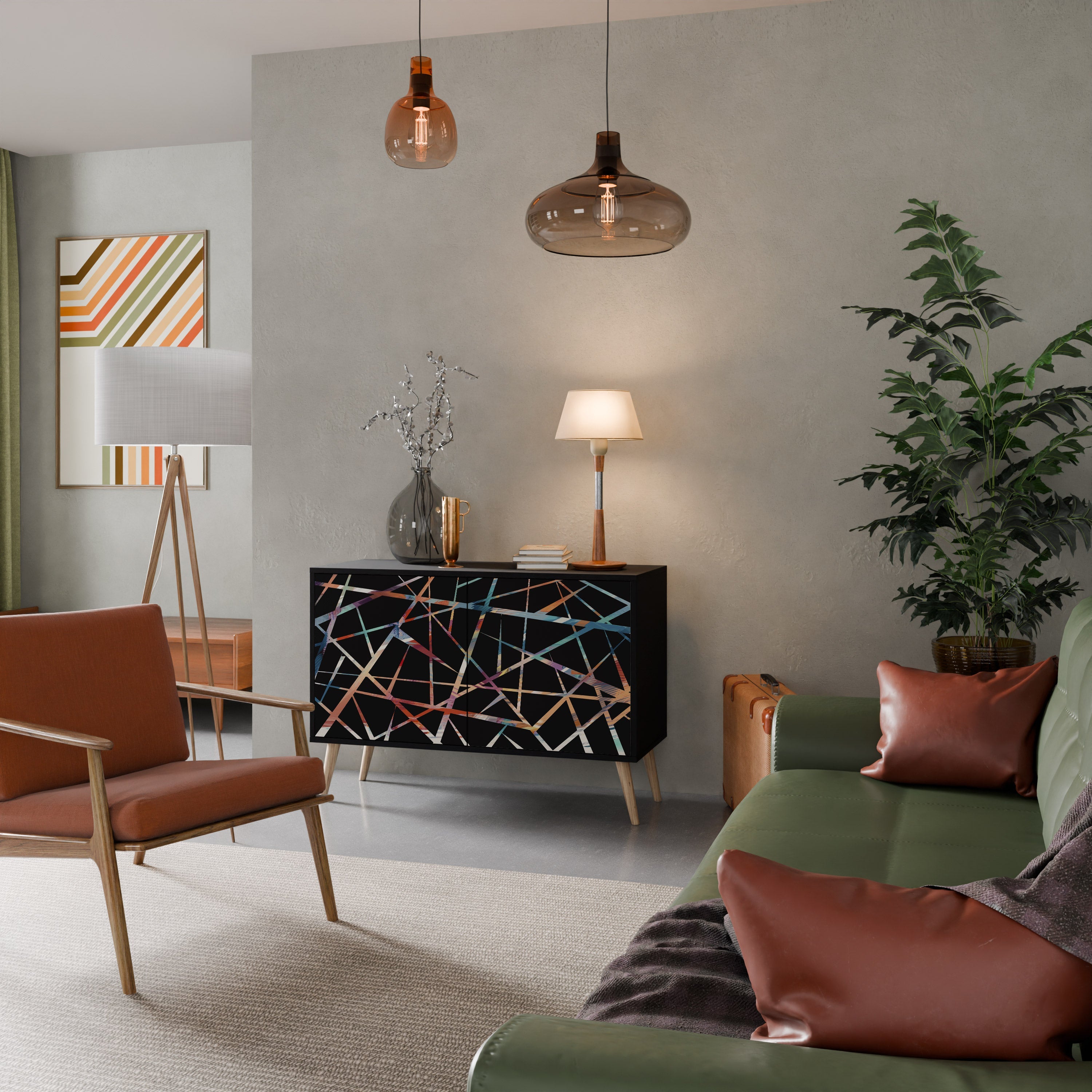 POLYGON VERVE 2-Door Sideboard in Black Finish