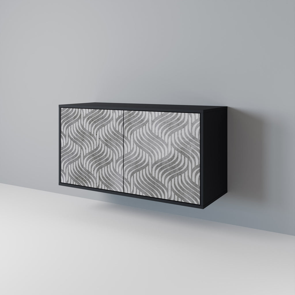 Buffet 2 portes CONCRETE MOVEMENT en finition noire