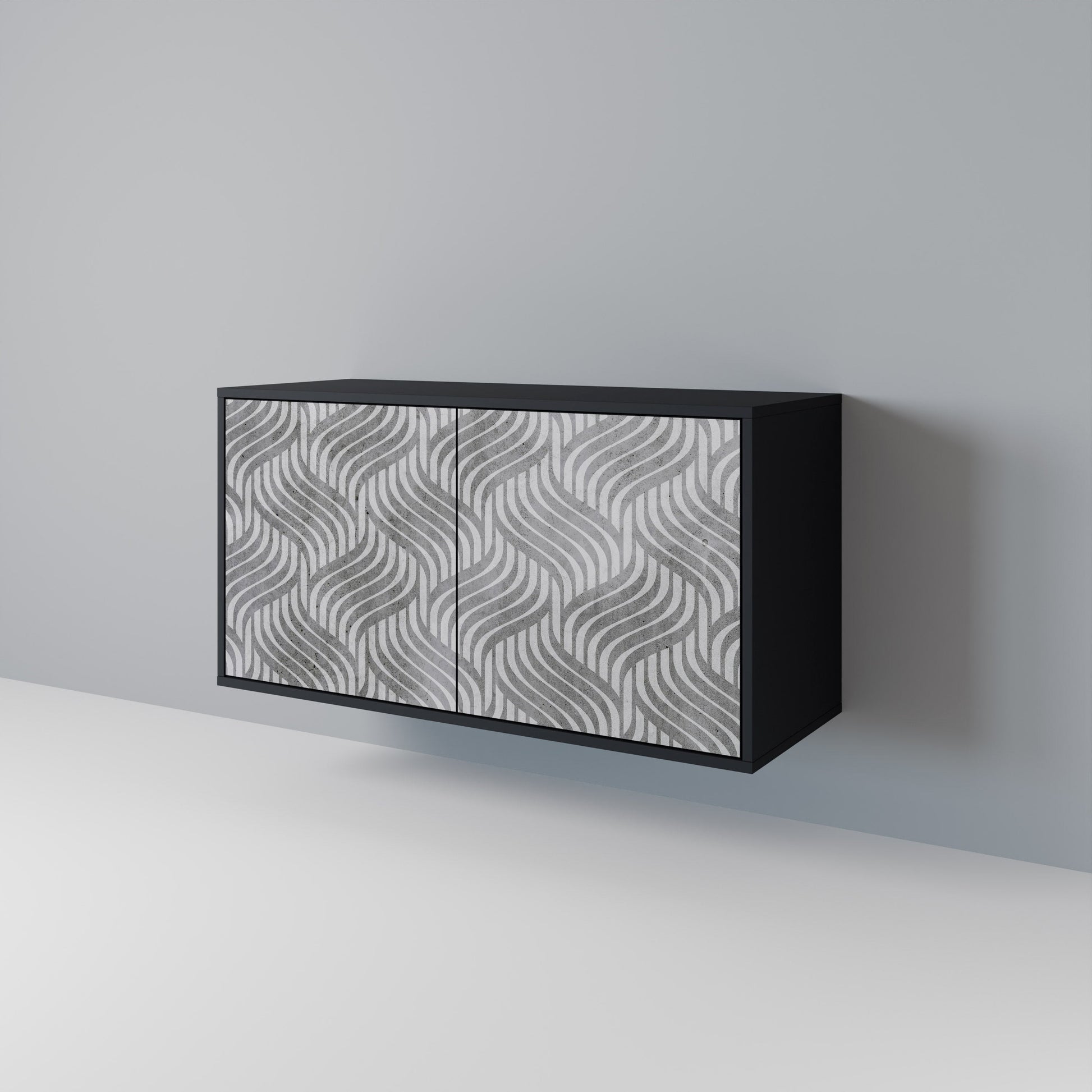 Buffet 2 portes CONCRETE MOVEMENT en finition noire