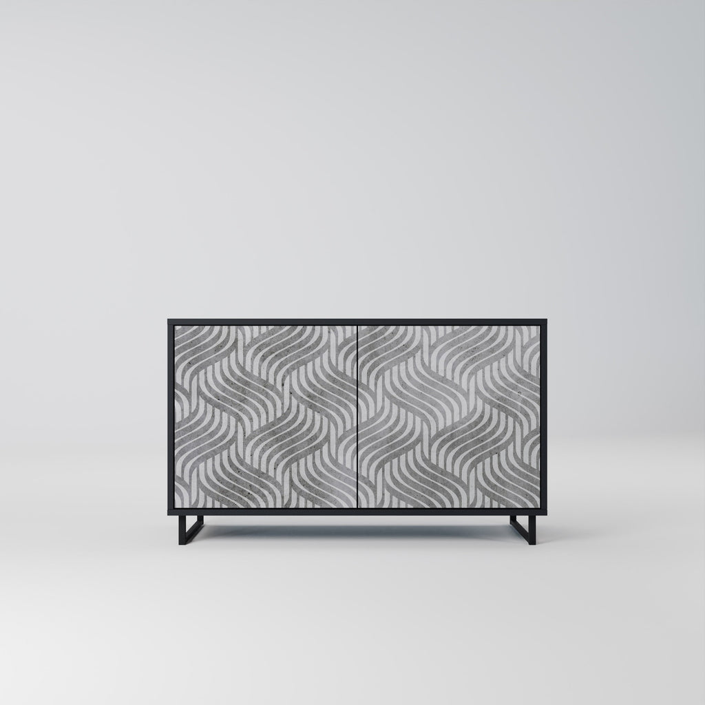 Buffet 2 portes CONCRETE MOVEMENT en finition noire