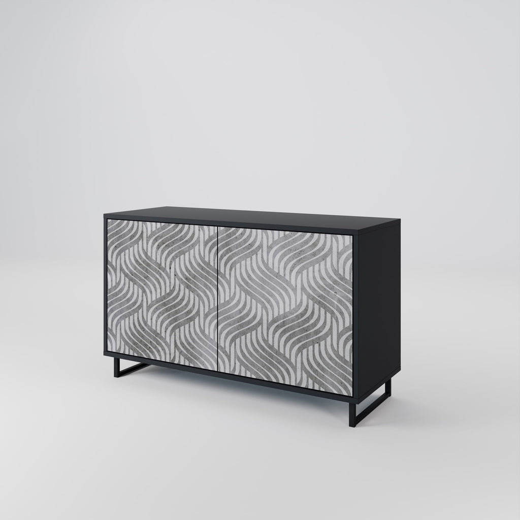 Buffet 2 portes CONCRETE MOVEMENT en finition noire
