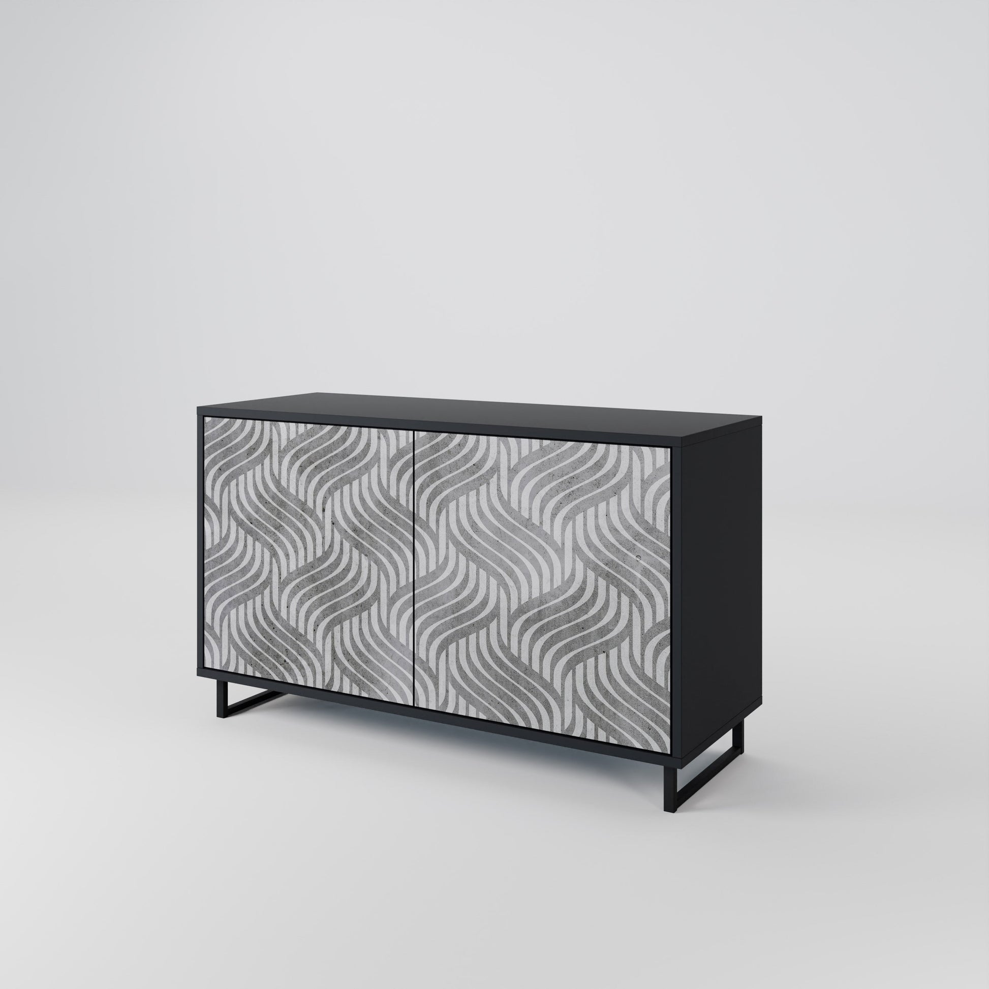 Buffet 2 portes CONCRETE MOVEMENT en finition noire