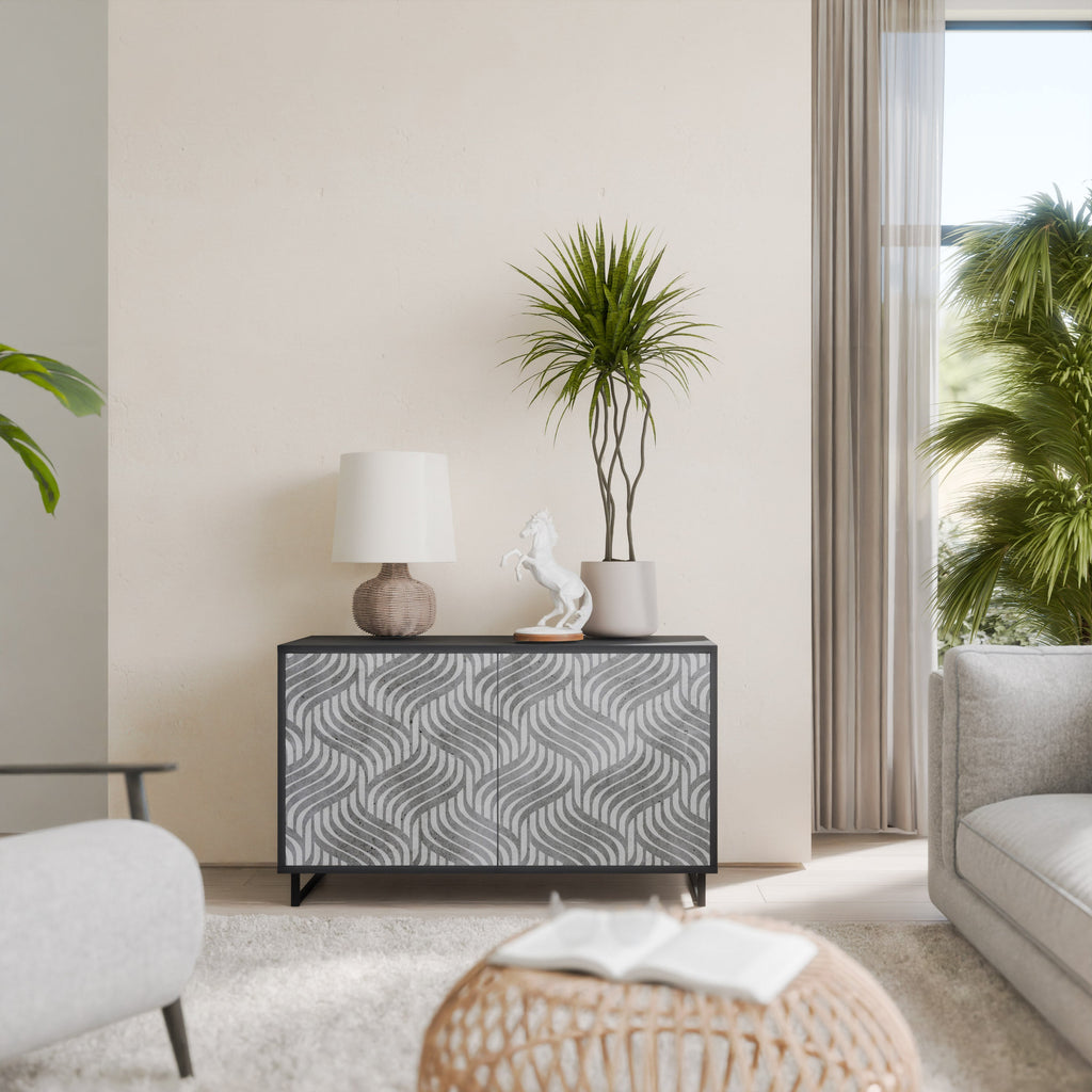 Buffet 2 portes CONCRETE MOVEMENT en finition noire