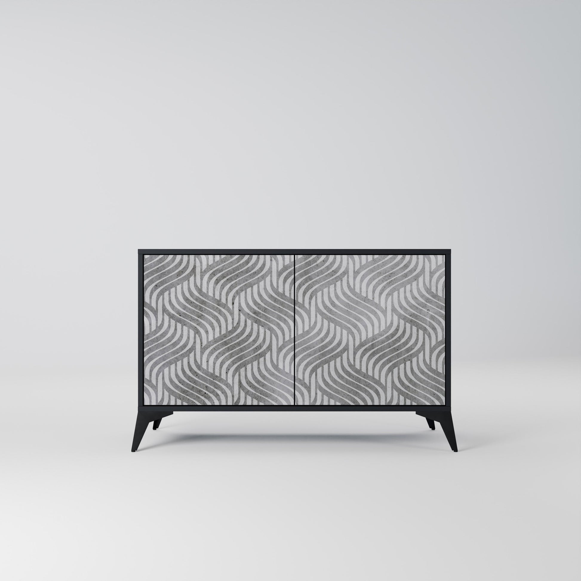 Buffet 2 portes CONCRETE MOVEMENT en finition noire