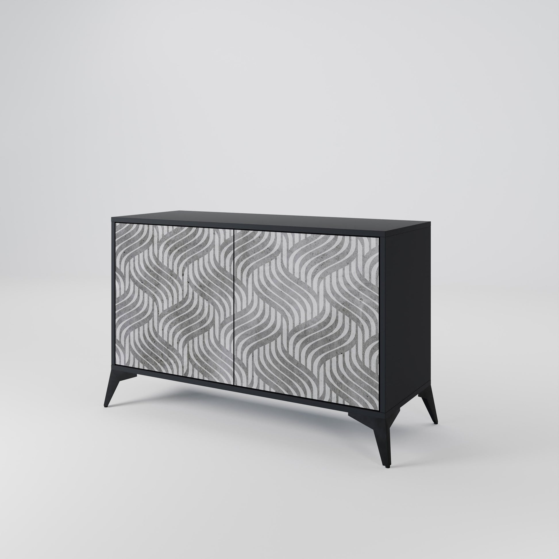 Buffet 2 portes CONCRETE MOVEMENT en finition noire