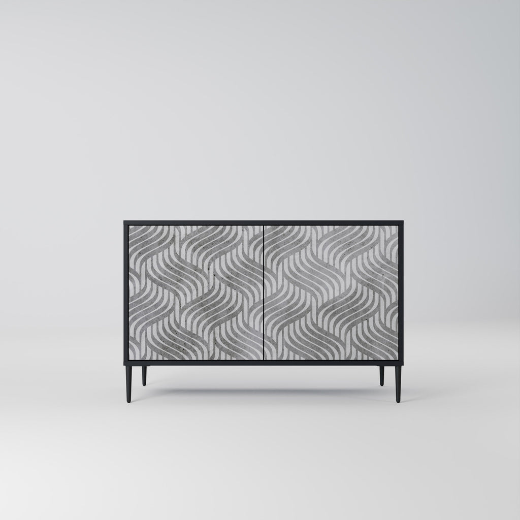 Buffet 2 portes CONCRETE MOVEMENT en finition noire