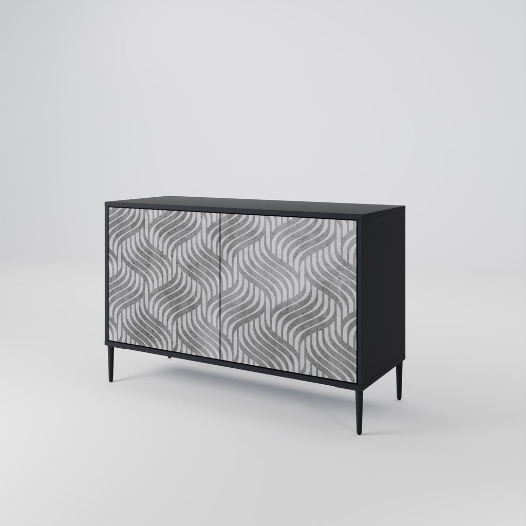 Buffet 2 portes CONCRETE MOVEMENT en finition noire
