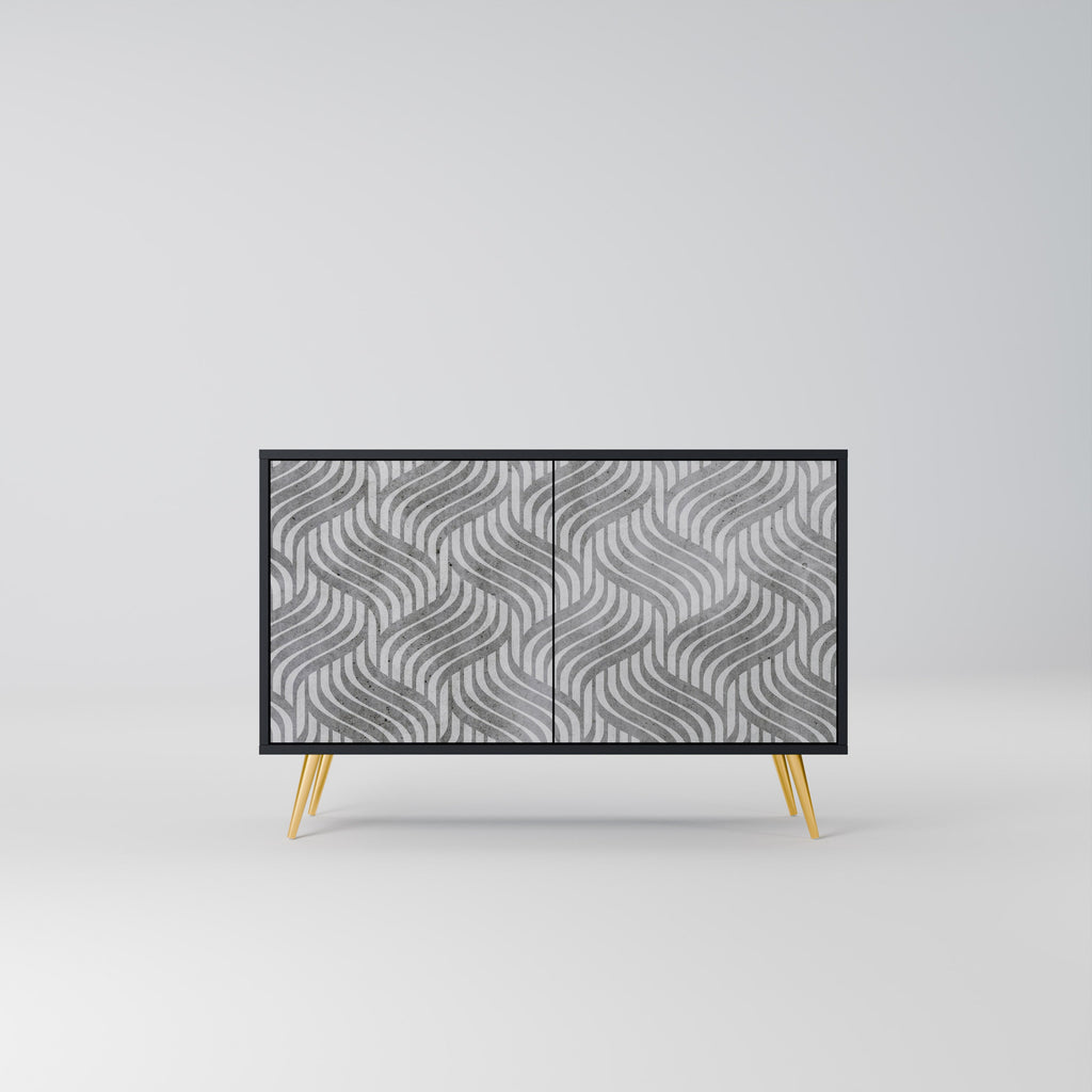 Buffet 2 portes CONCRETE MOVEMENT en finition noire