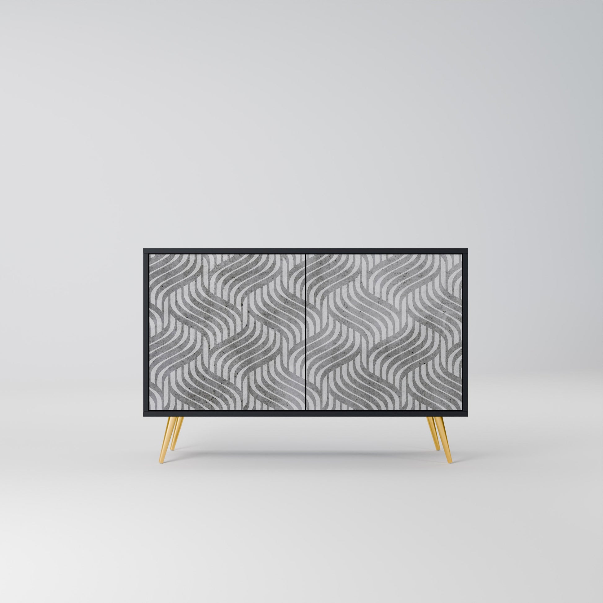 Buffet 2 portes CONCRETE MOVEMENT en finition noire