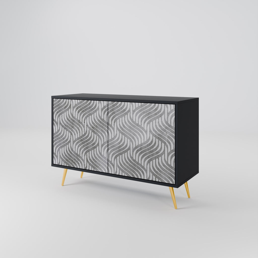 Buffet 2 portes CONCRETE MOVEMENT en finition noire