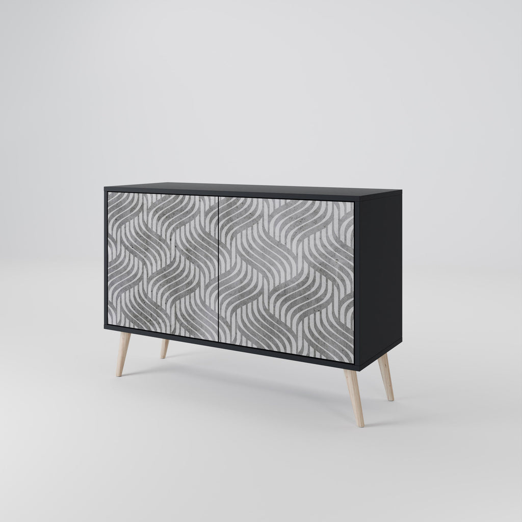 Buffet 2 portes CONCRETE MOVEMENT en finition noire