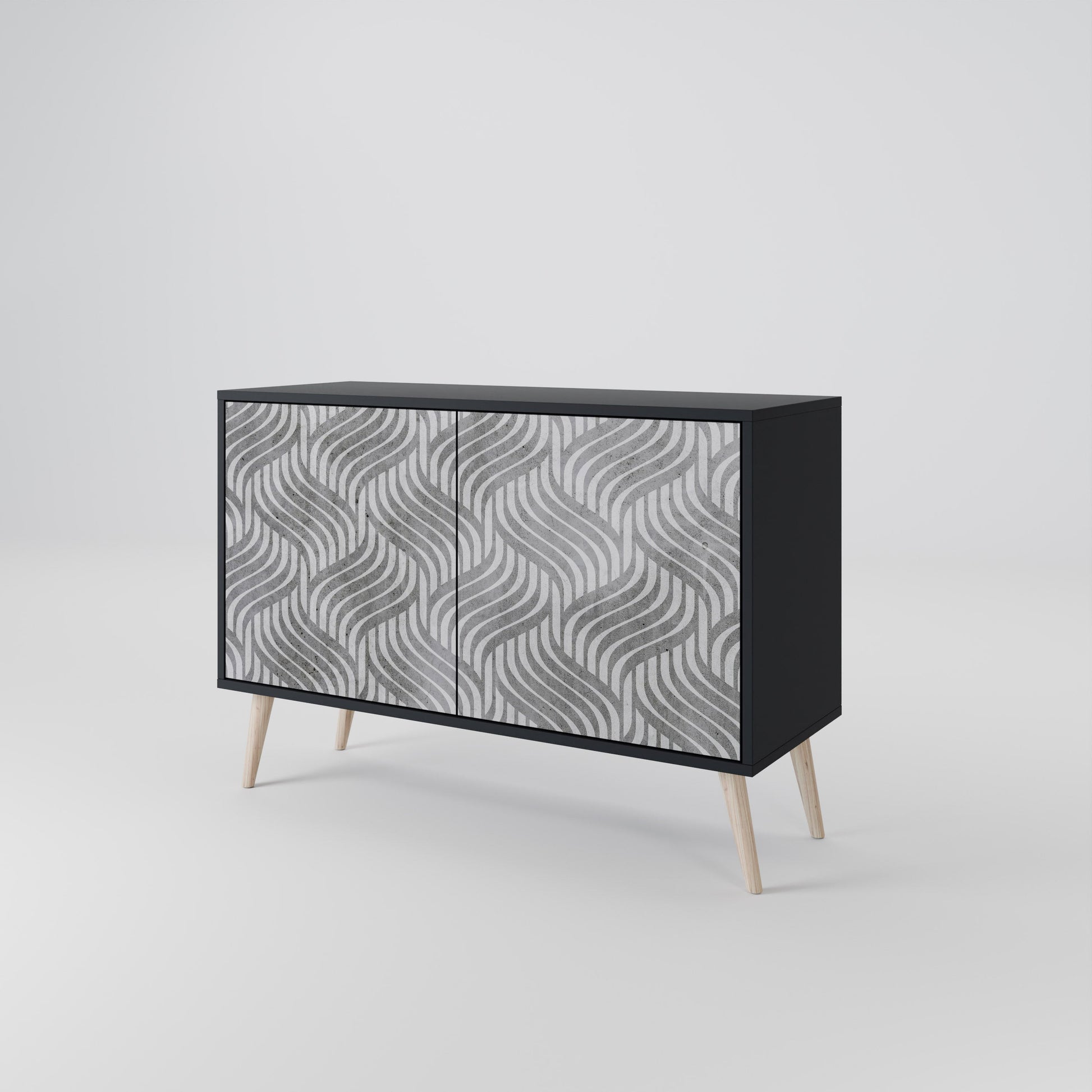 Buffet 2 portes CONCRETE MOVEMENT en finition noire