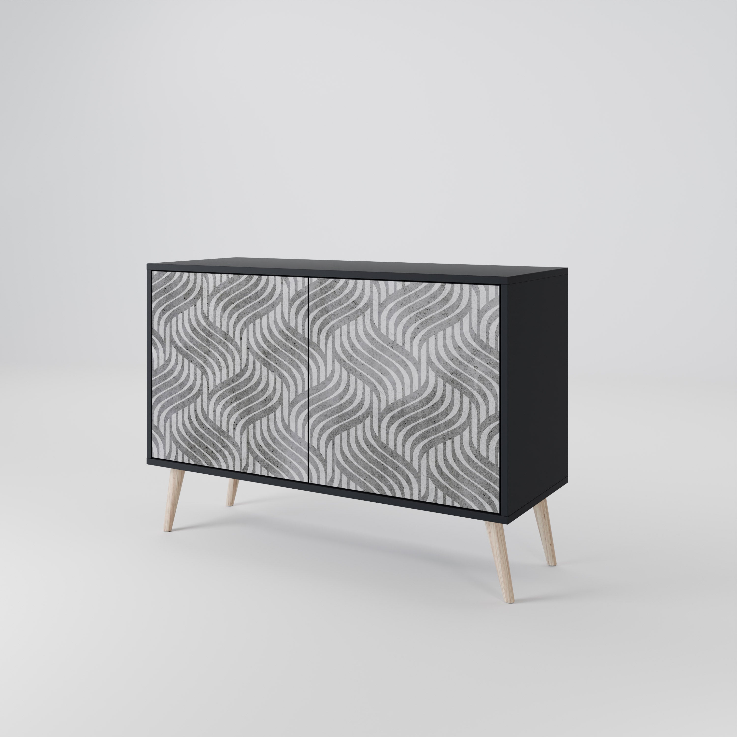 CONCRETE MOVEMENT 2-Door Sideboard in Black Finish