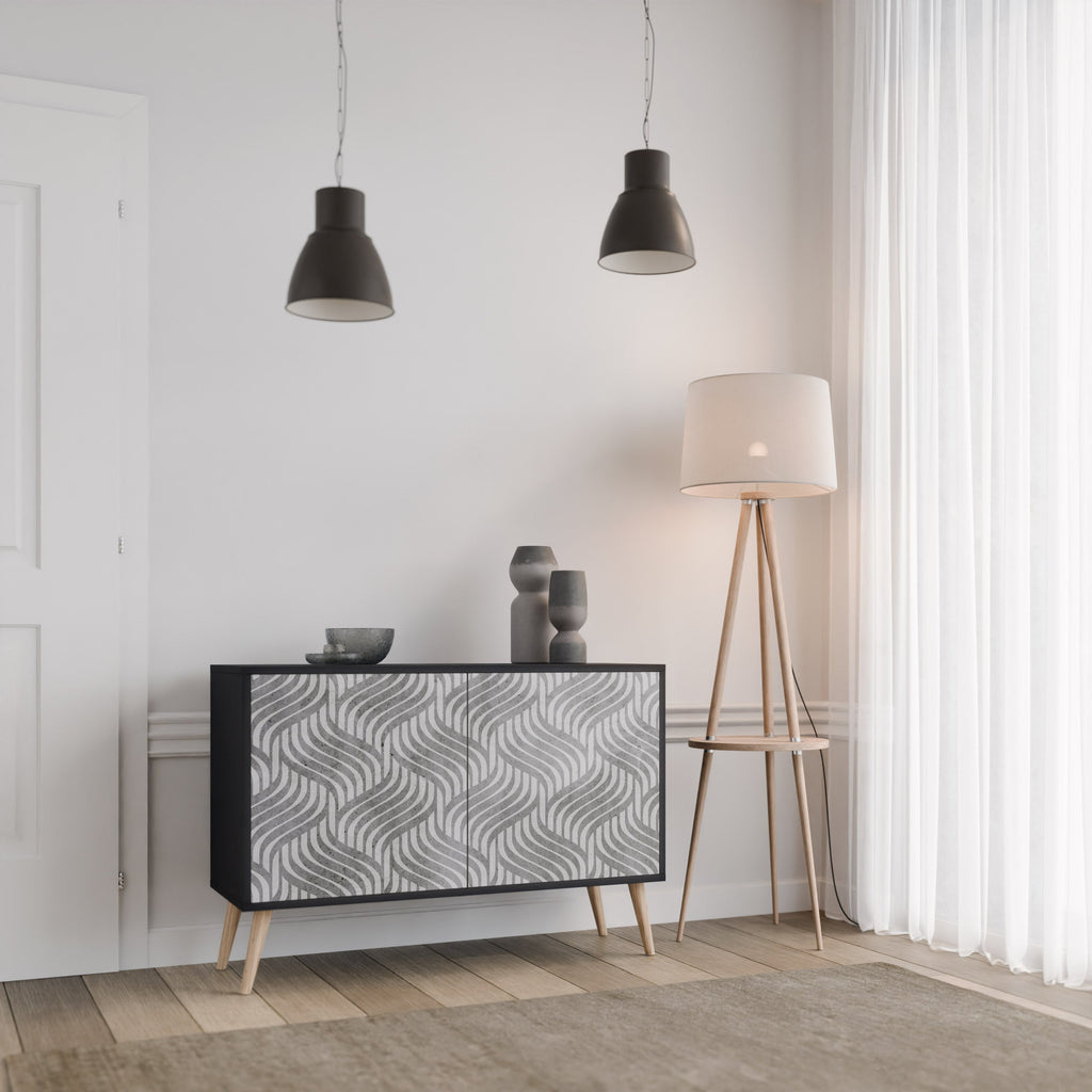 Buffet 2 portes CONCRETE MOVEMENT en finition noire