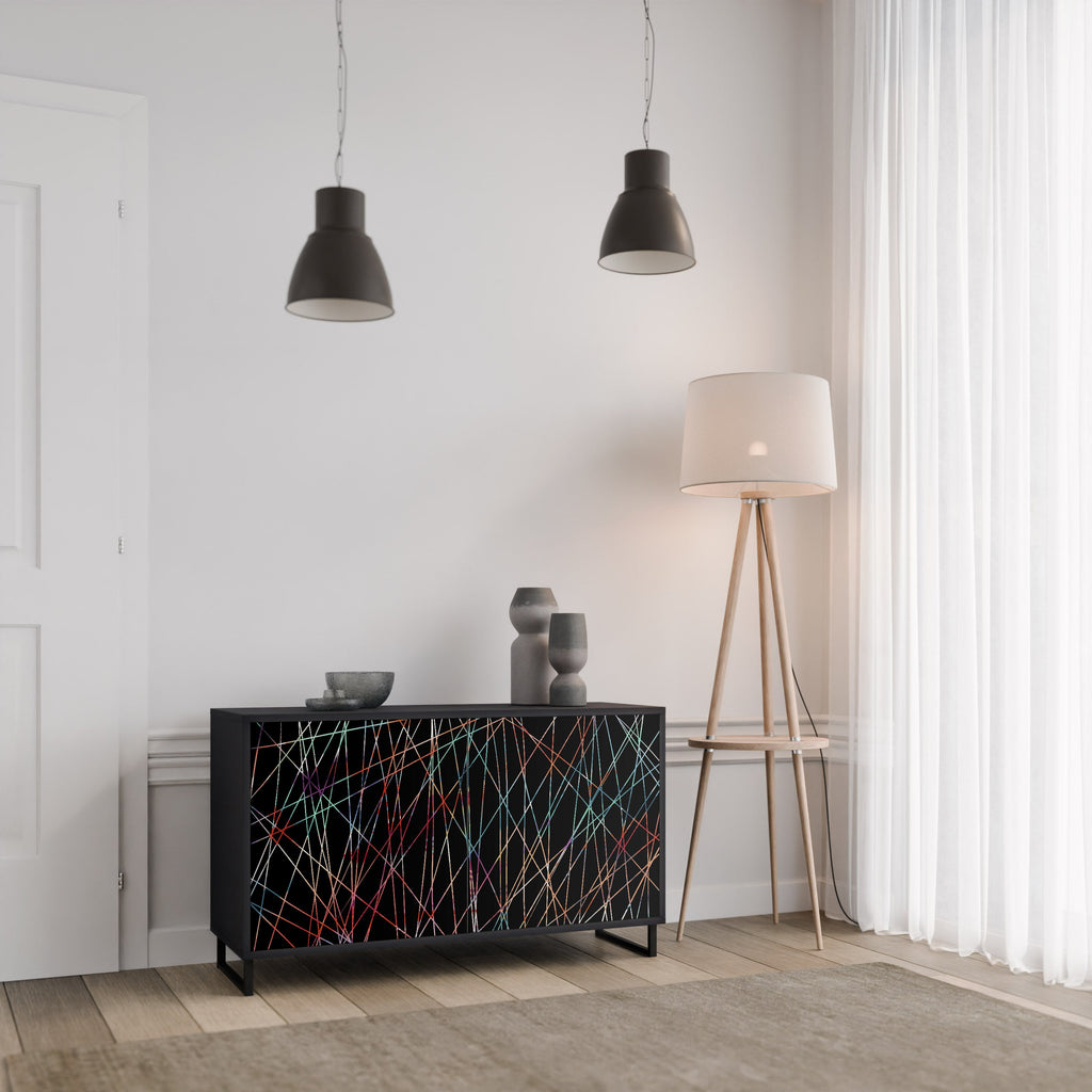 Buffet 2 portes LUMINOUS SNARE finition noire