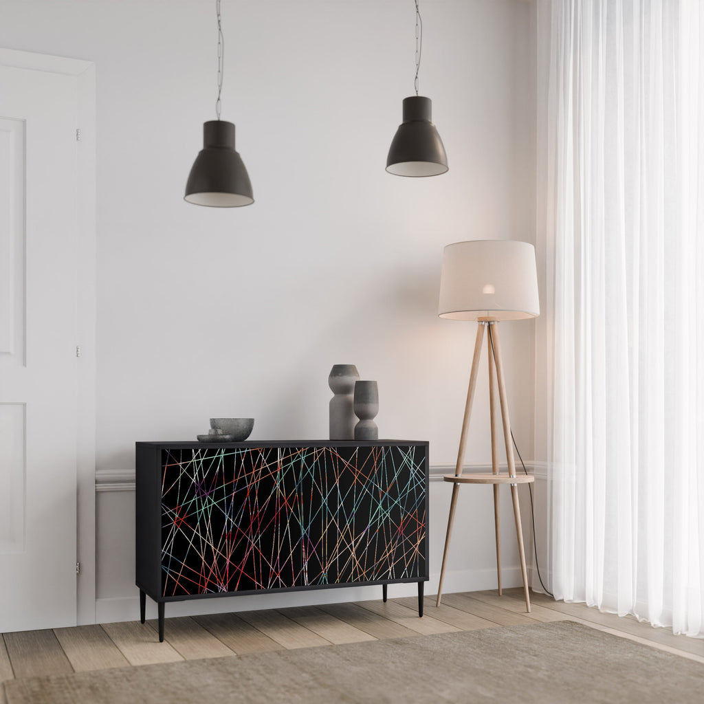 Buffet 2 portes LUMINOUS SNARE finition noire