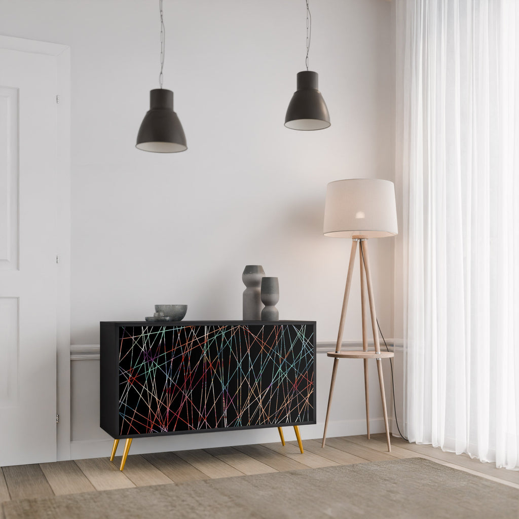 Buffet 2 portes LUMINOUS SNARE finition noire