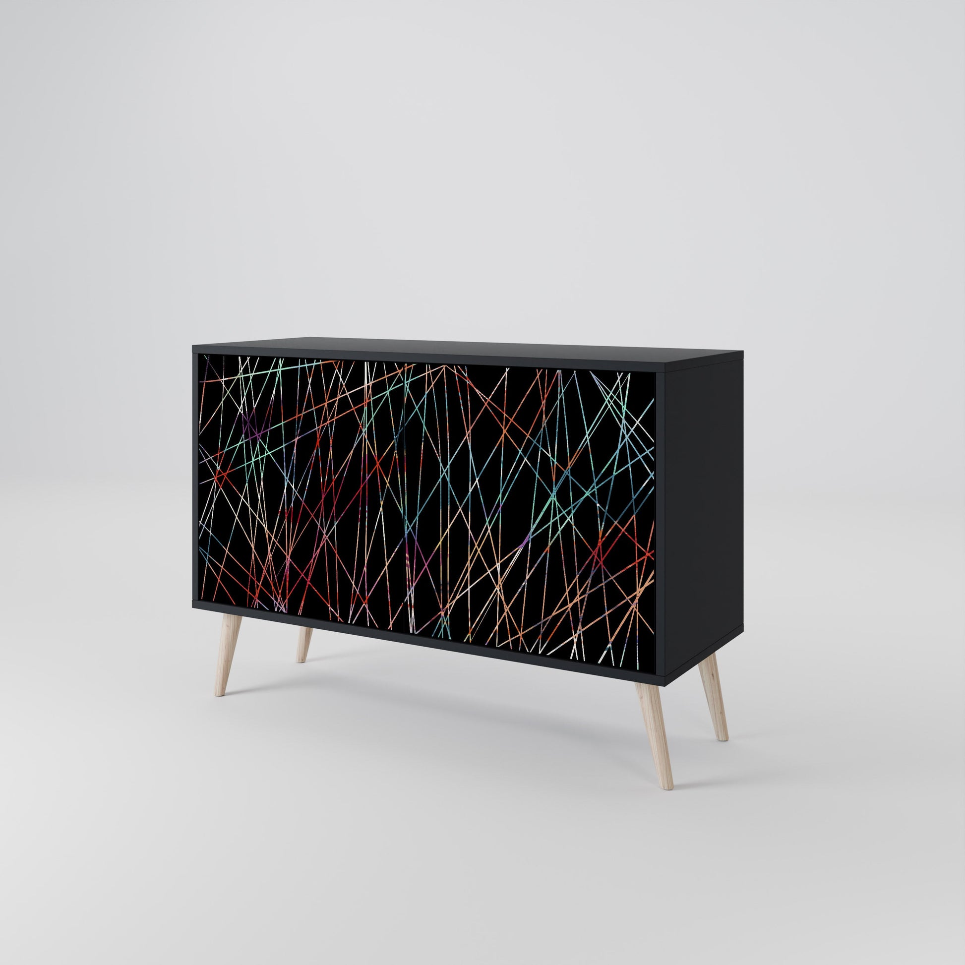 Buffet 2 portes LUMINOUS SNARE finition noire