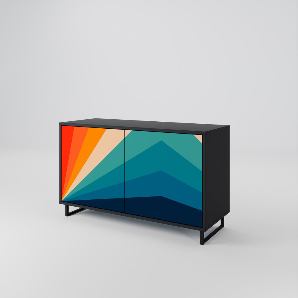 Buffet 2 portes PRISM CONCUSSION finition noire