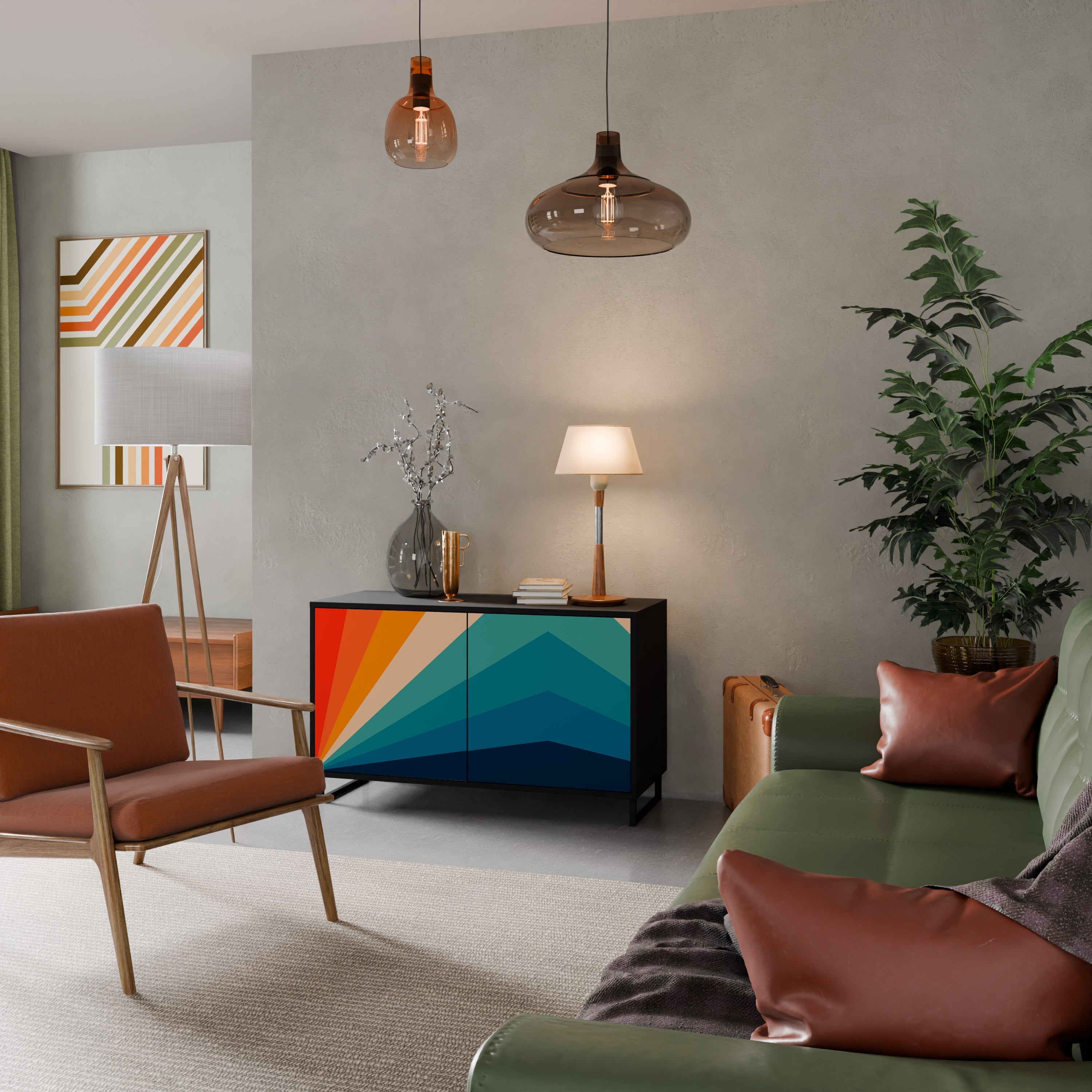 PRISM CONCUSSION 2-Door Sideboard in Black Finish