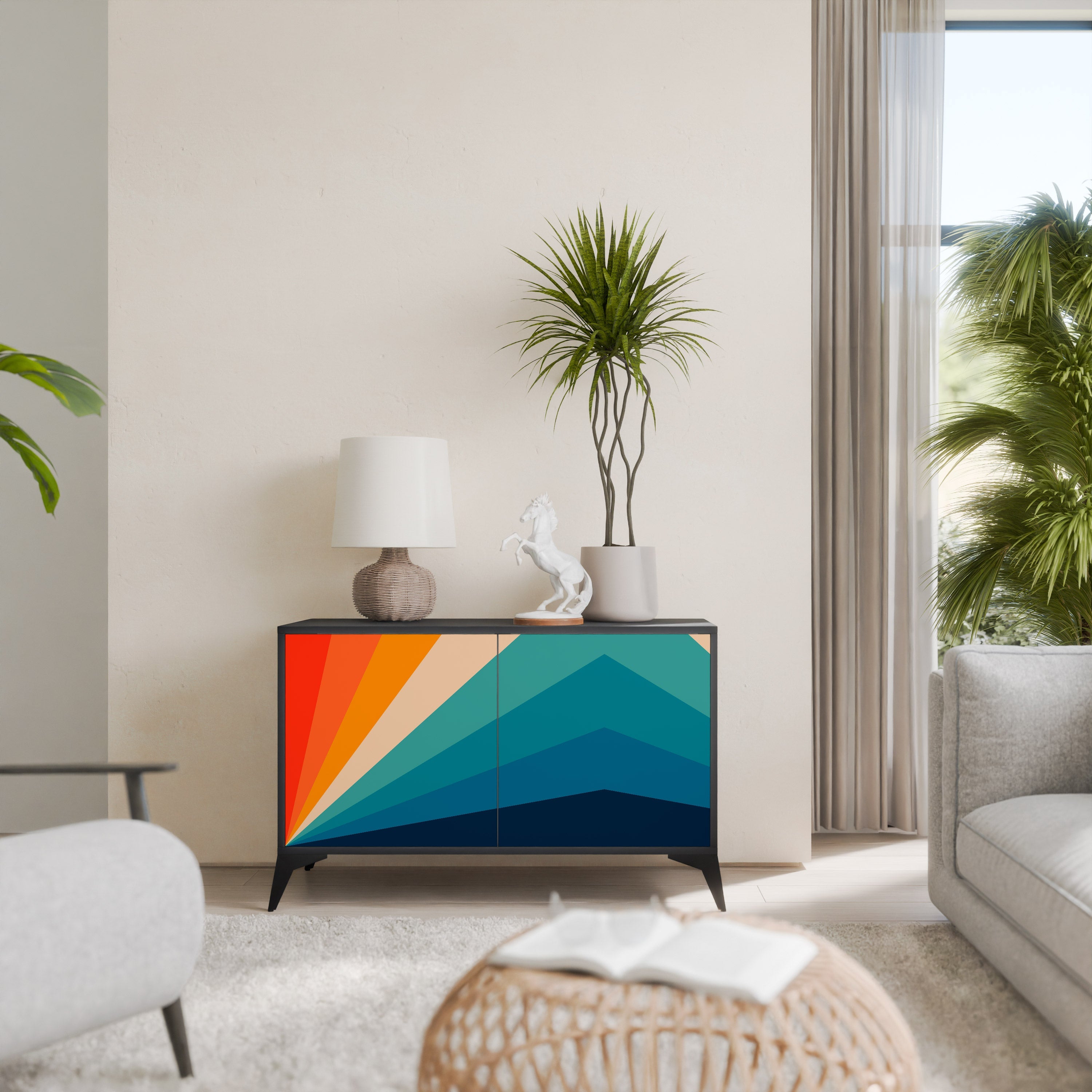 PRISM CONCUSSION 2-Door Sideboard in Black Finish